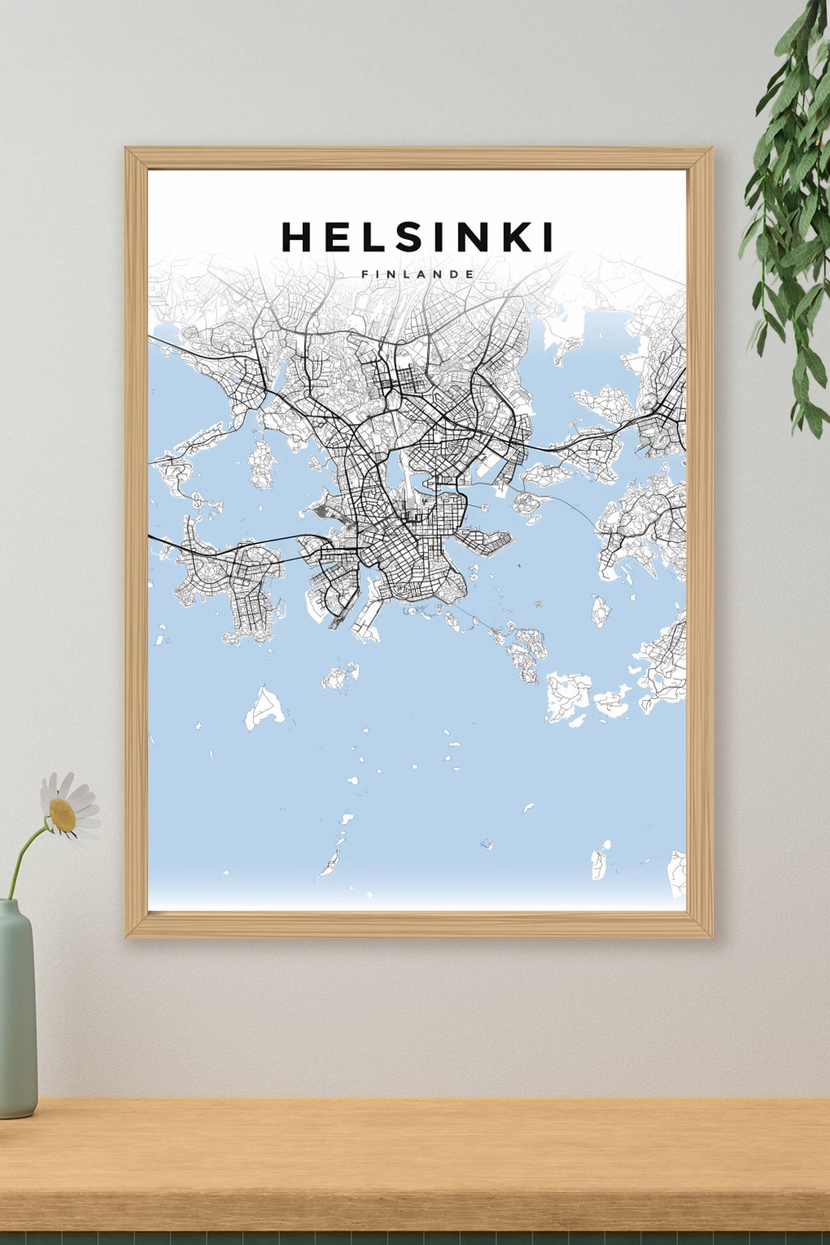 Affiche d'Helsinki, poster plan de ville | Afich