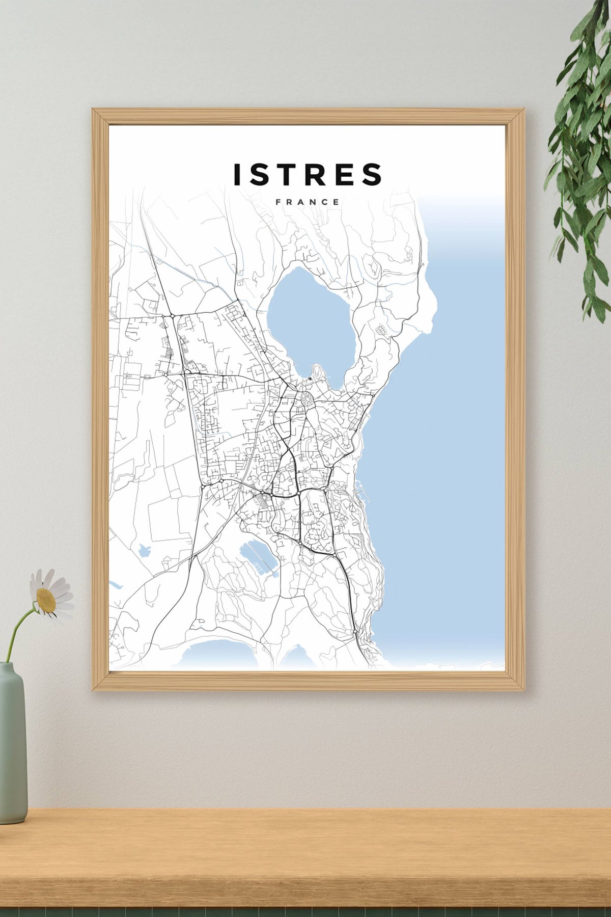 Affiche d'Istres, poster plan de ville | Afich