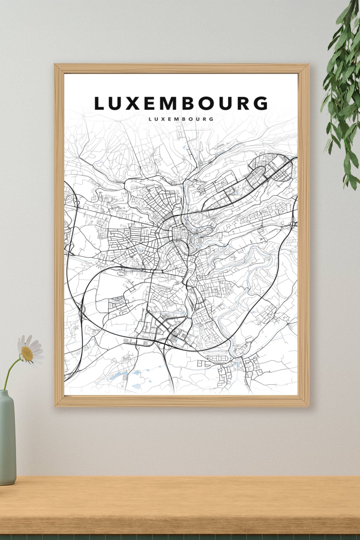 Carte de Luxembourg - Affiche personnalisée