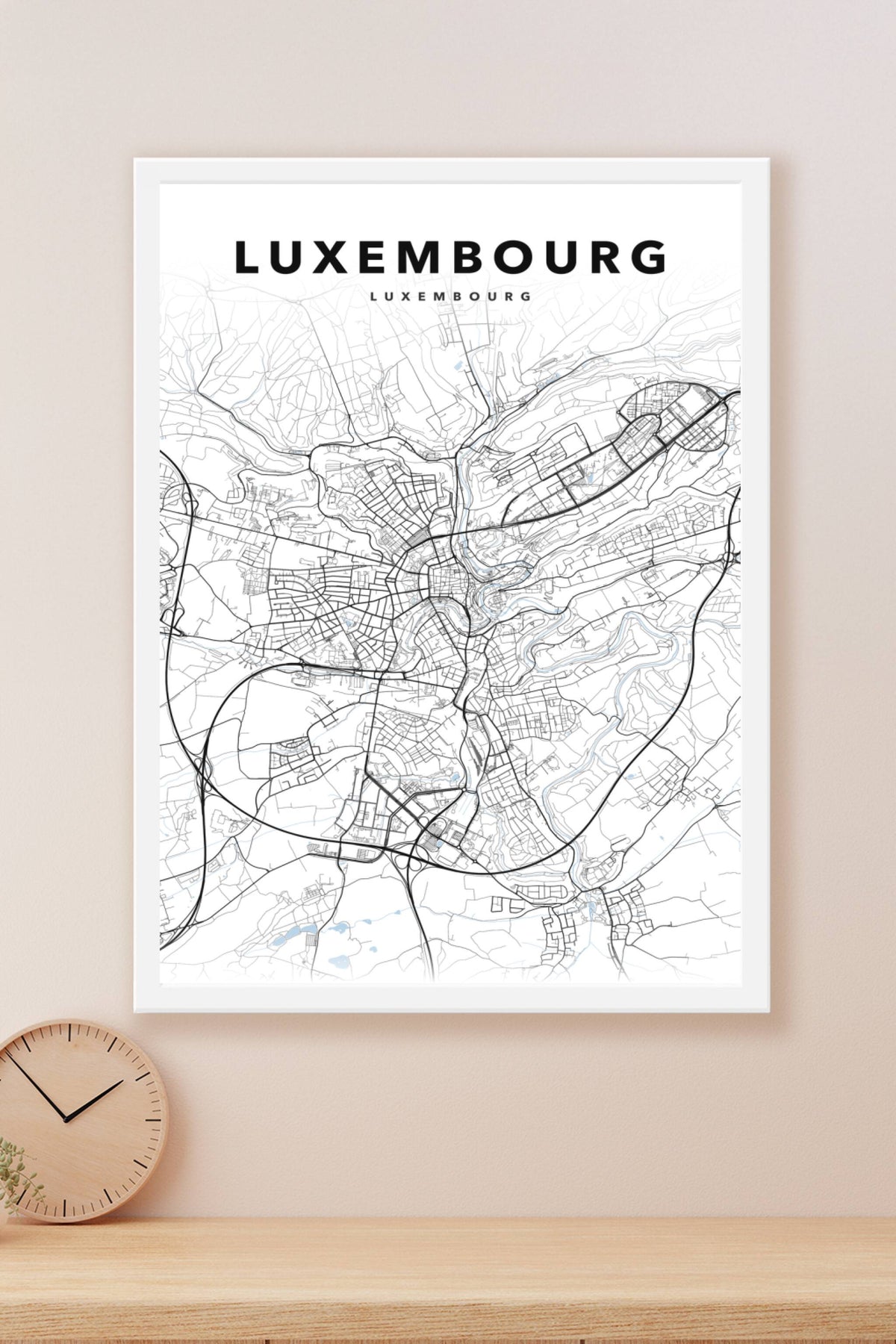 Carte de Luxembourg - Affiche personnalisée