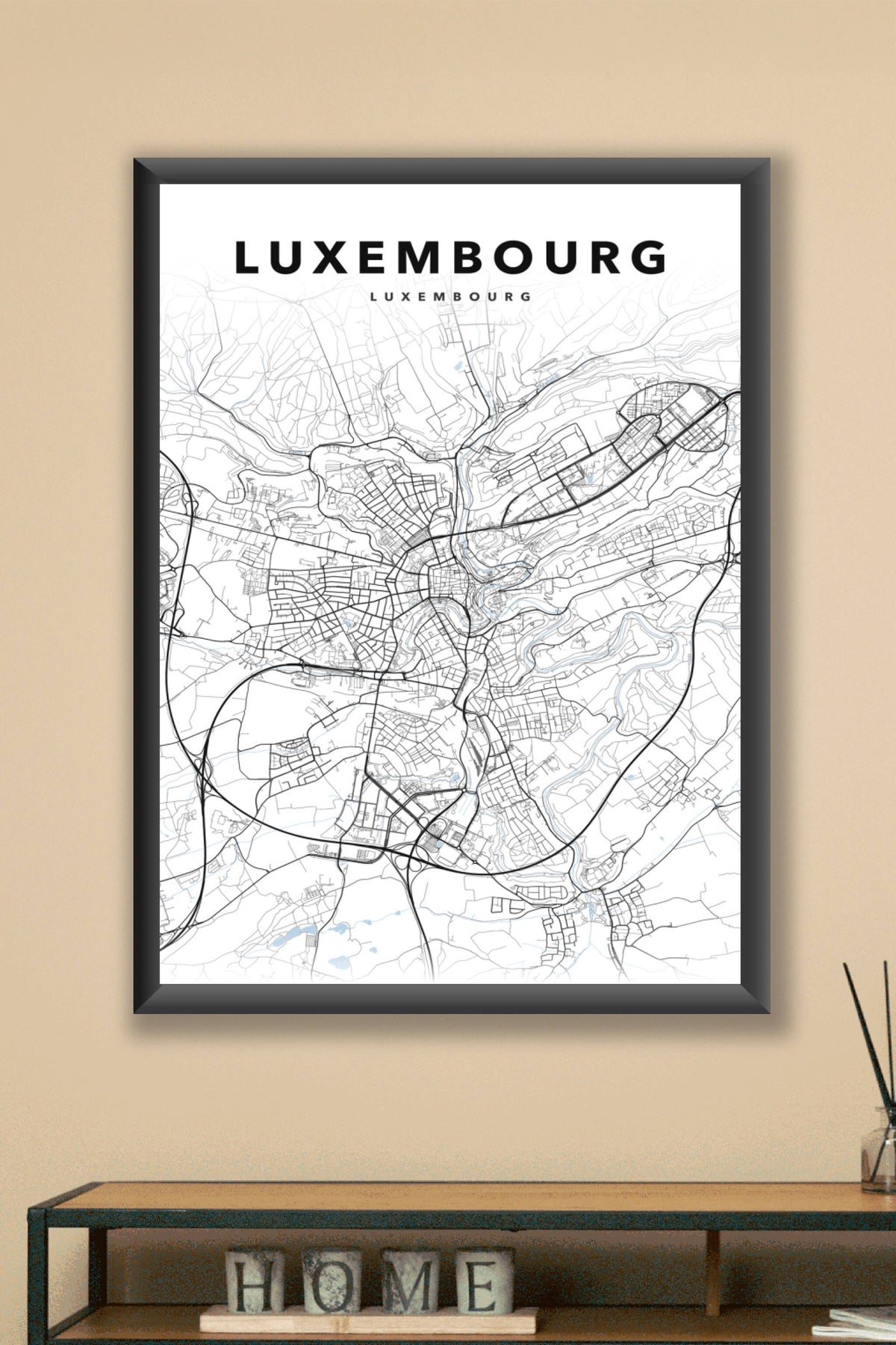 Carte de Luxembourg - Affiche personnalisée