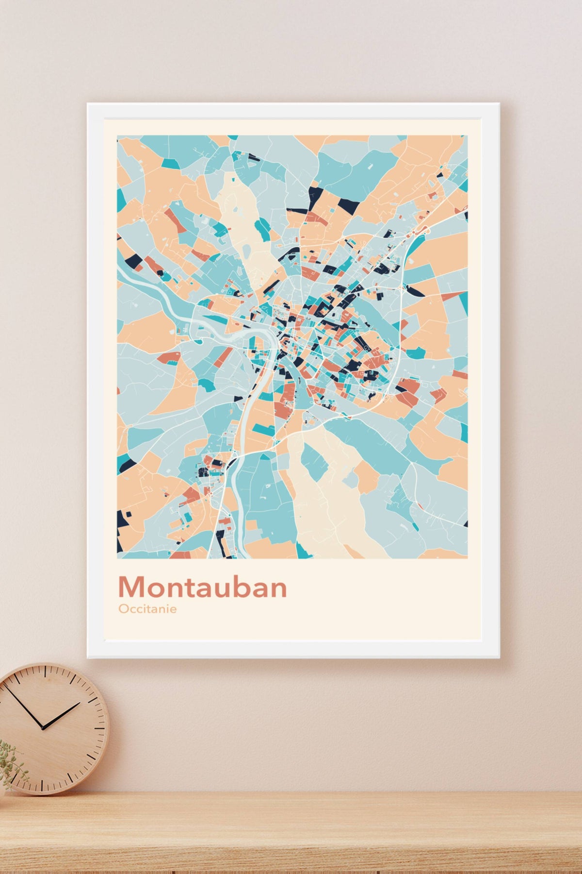 Plan de Montauban coloré - Carte personnalisée