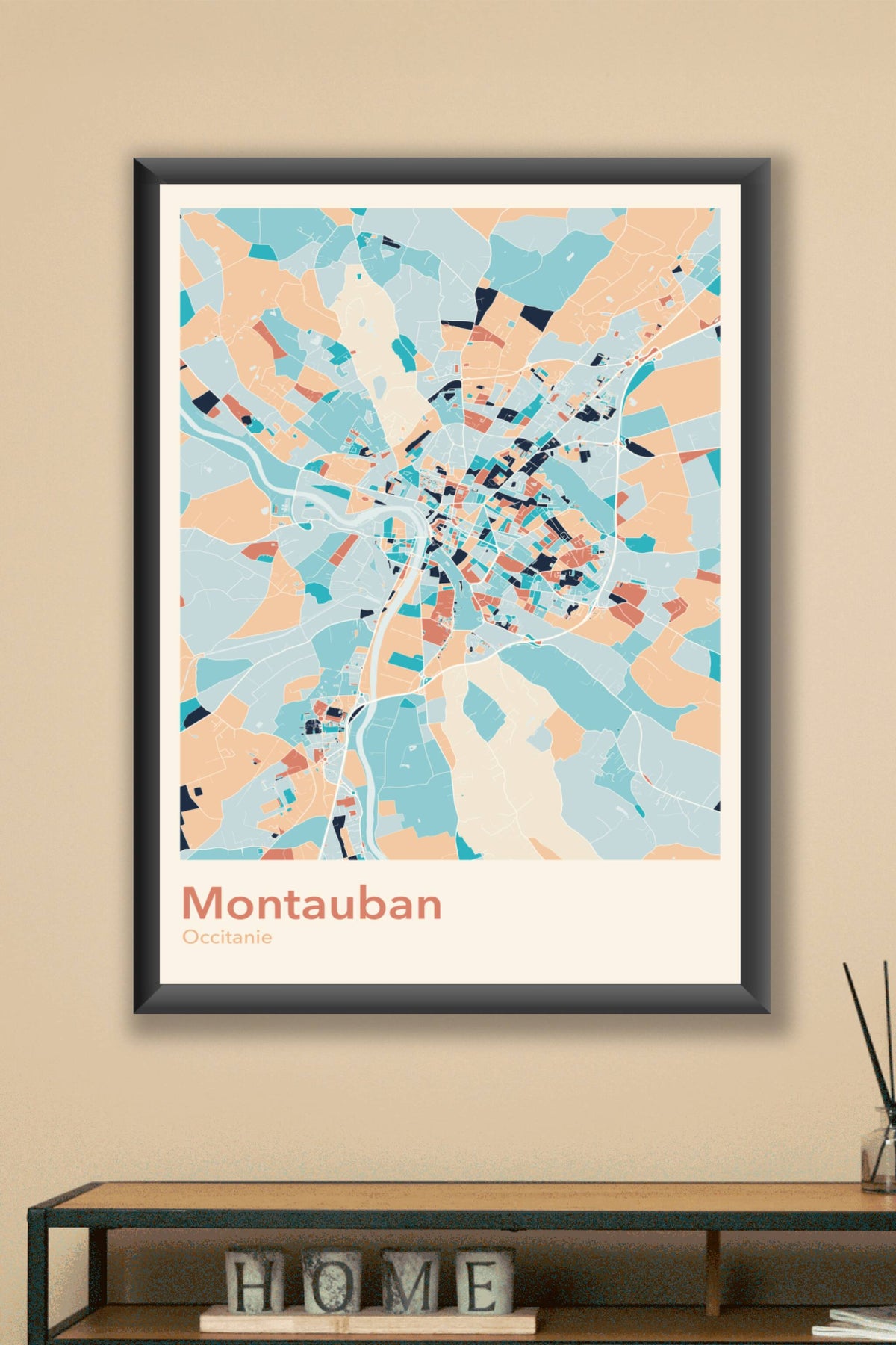 Plan de Montauban coloré - Carte personnalisée