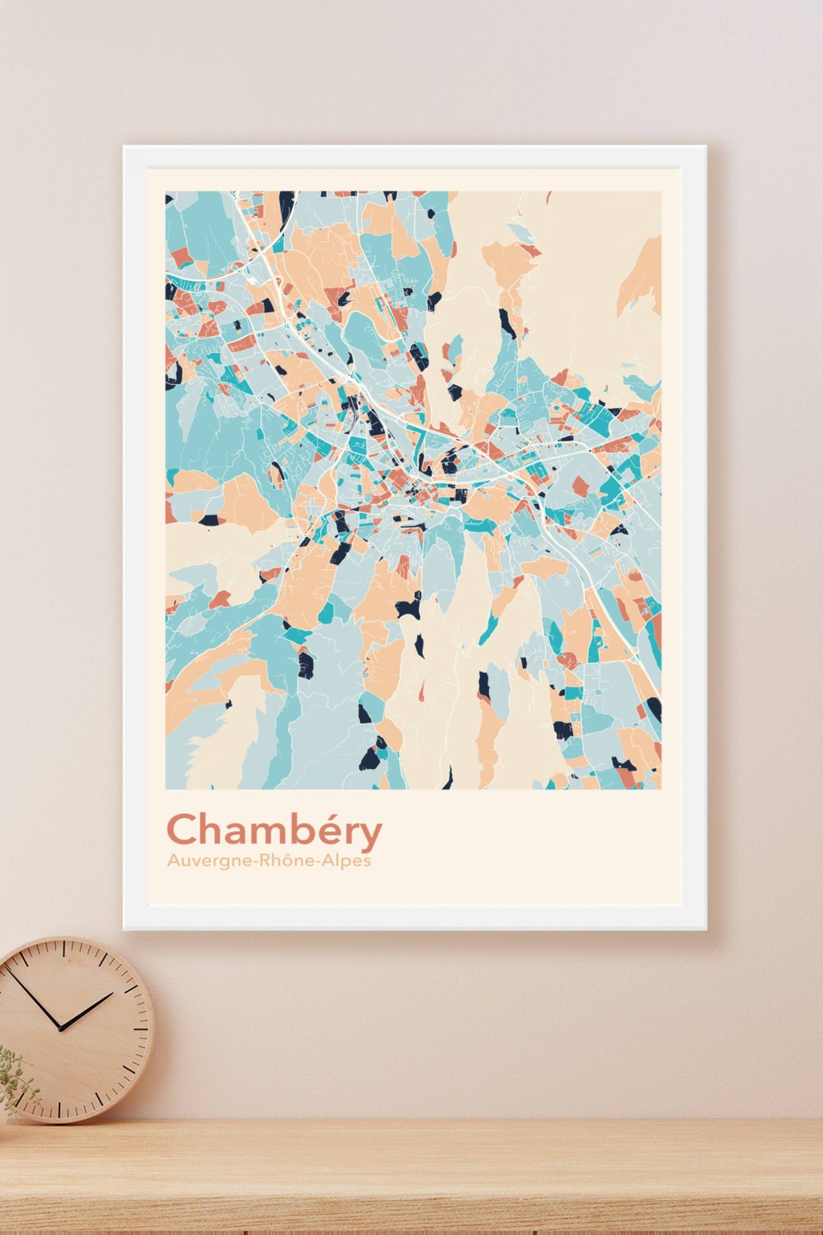 Plan de Chambéry coloré - Carte personnalisée