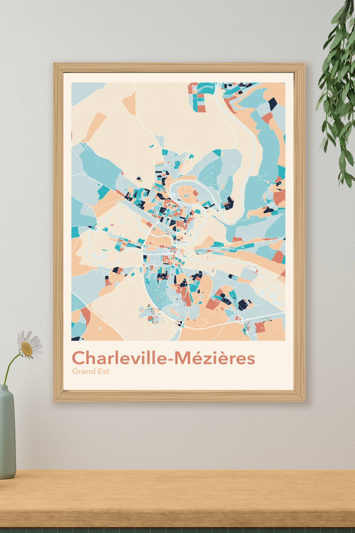 Plan de Charleville-Mézières coloré - Carte personnalisée