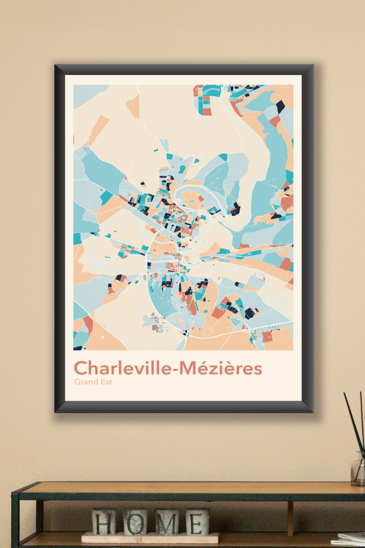 Plan de Charleville-Mézières coloré - Carte personnalisée