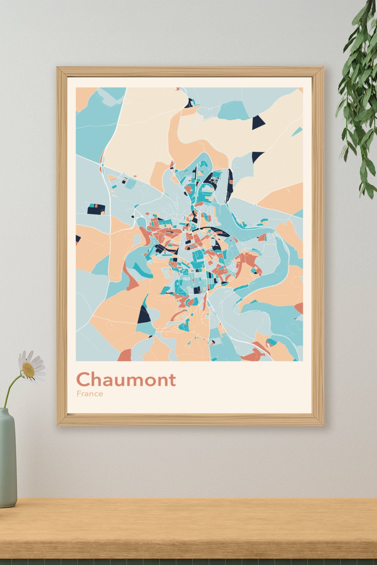 Plan de Chaumont coloré - Carte personnalisée