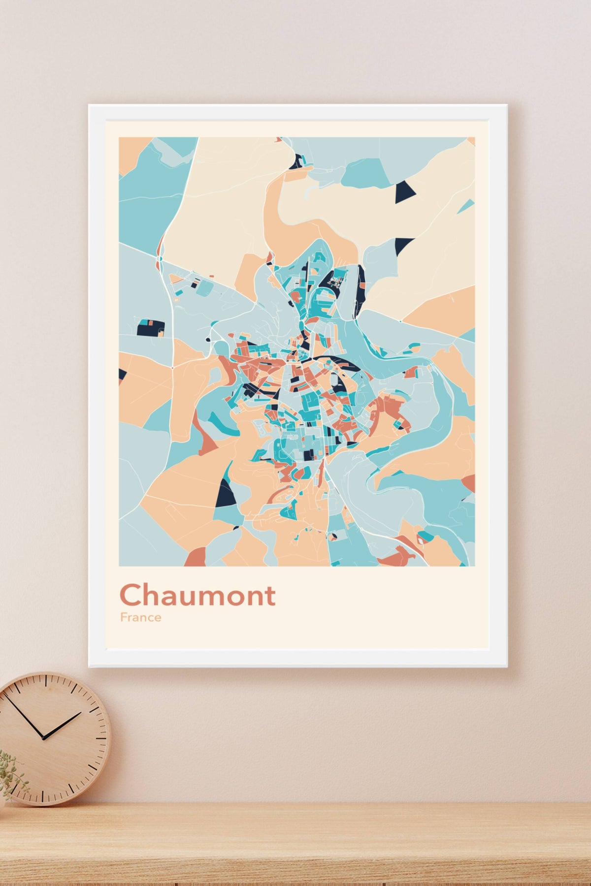 Plan de Chaumont coloré - Carte personnalisée