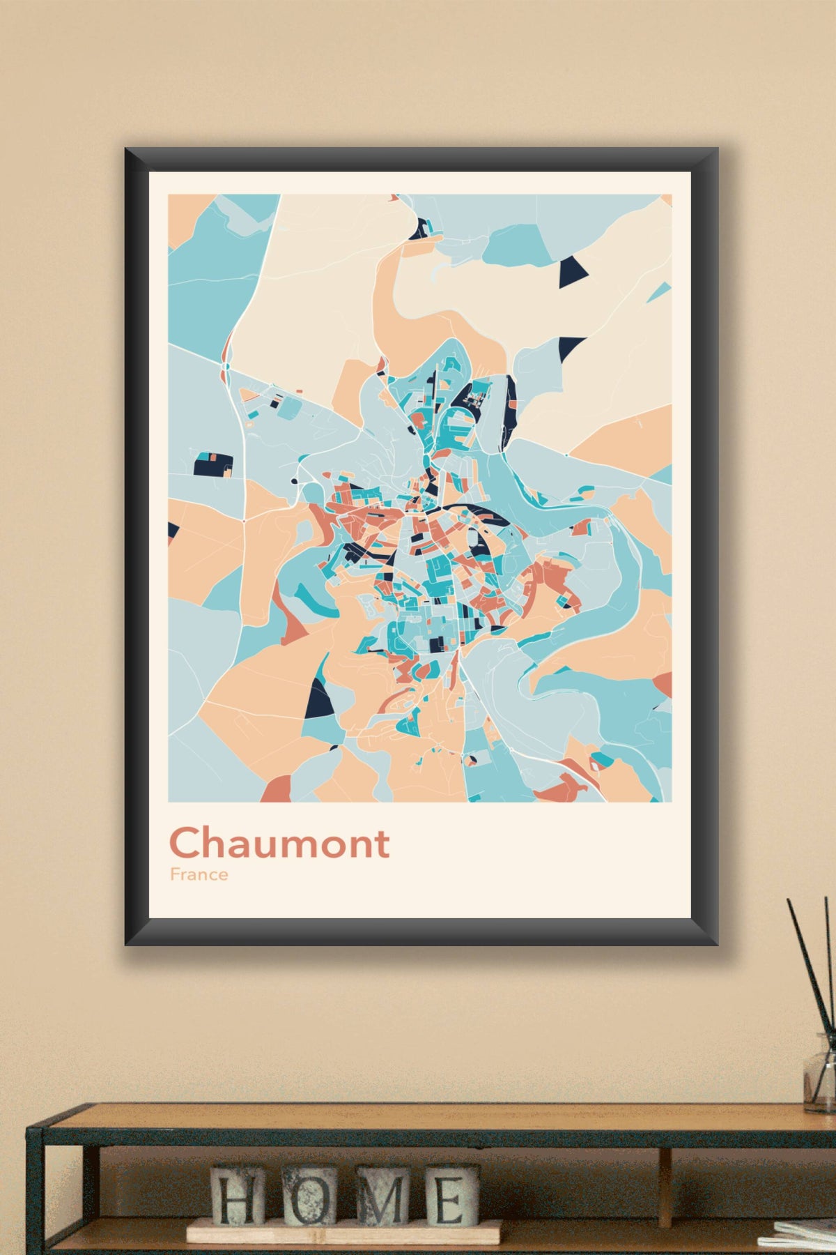 Plan de Chaumont coloré - Carte personnalisée