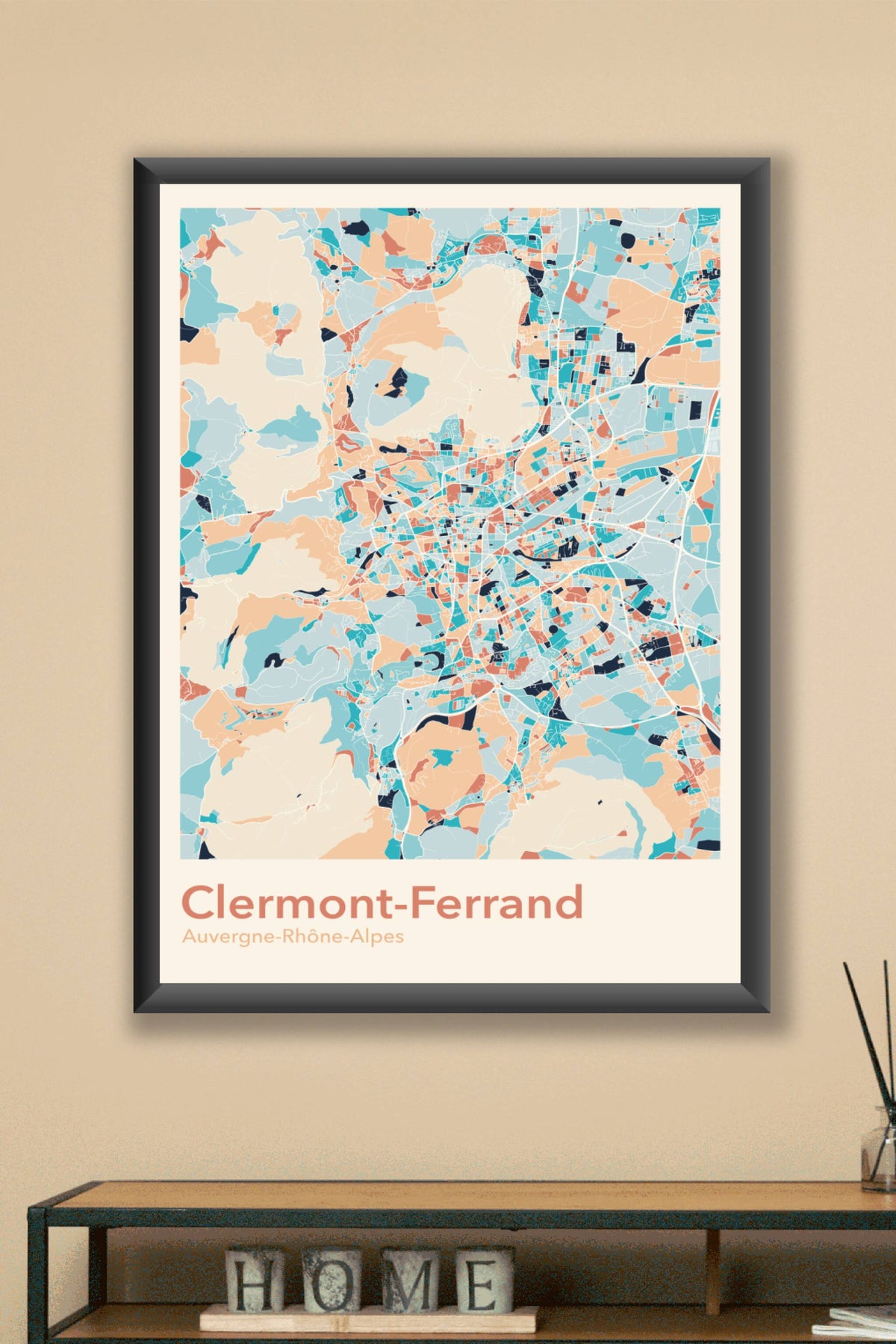 Plan de Clermont-Ferrand coloré - Carte personnalisée