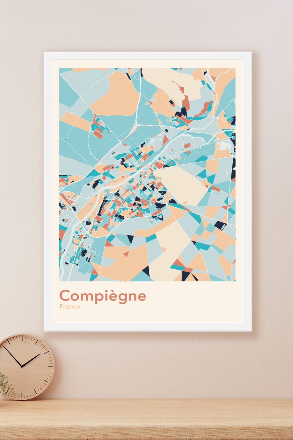 Plan de Compiègne coloré - Carte personnalisée