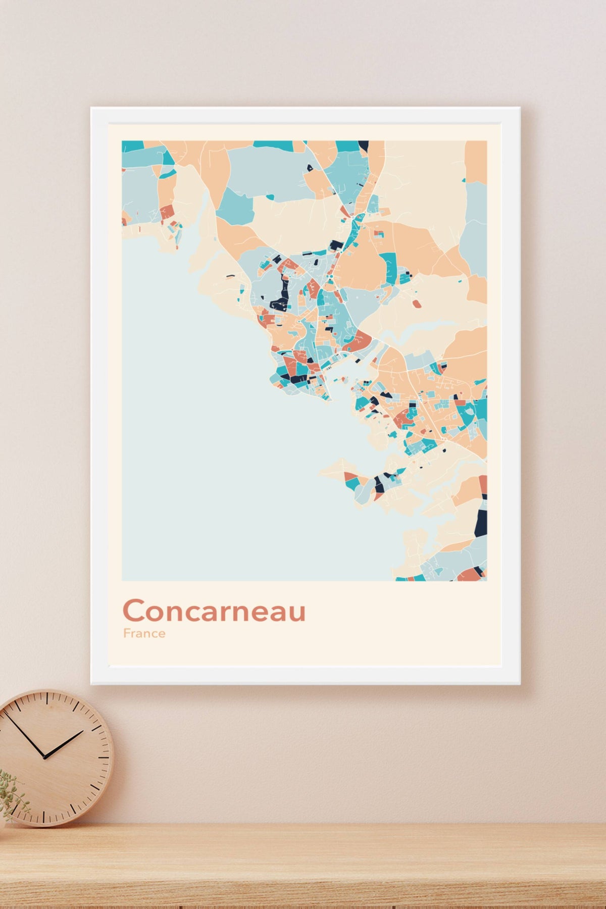 Plan de Concarneau coloré - Carte personnalisée