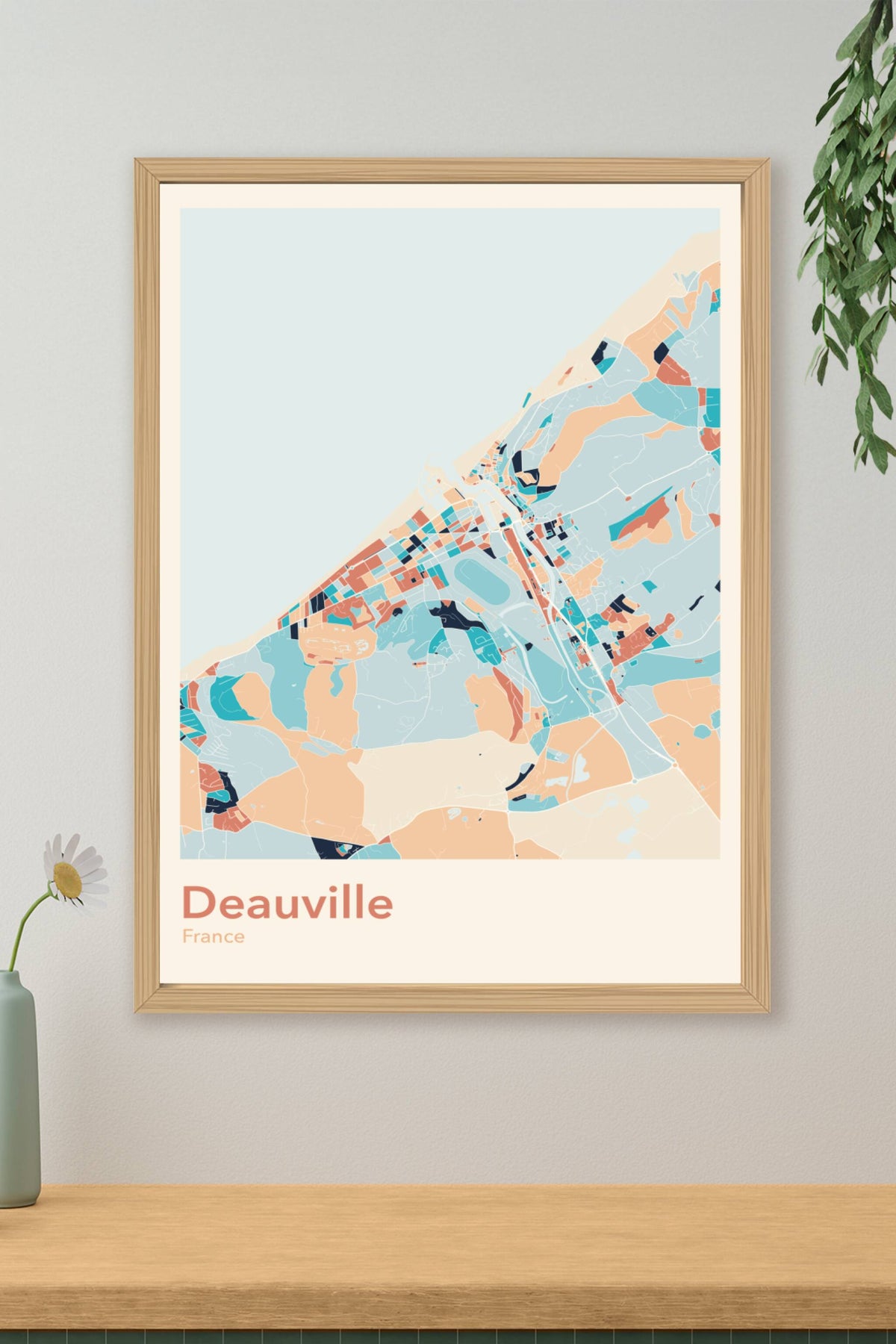 Plan de Deauville coloré - Carte personnalisée