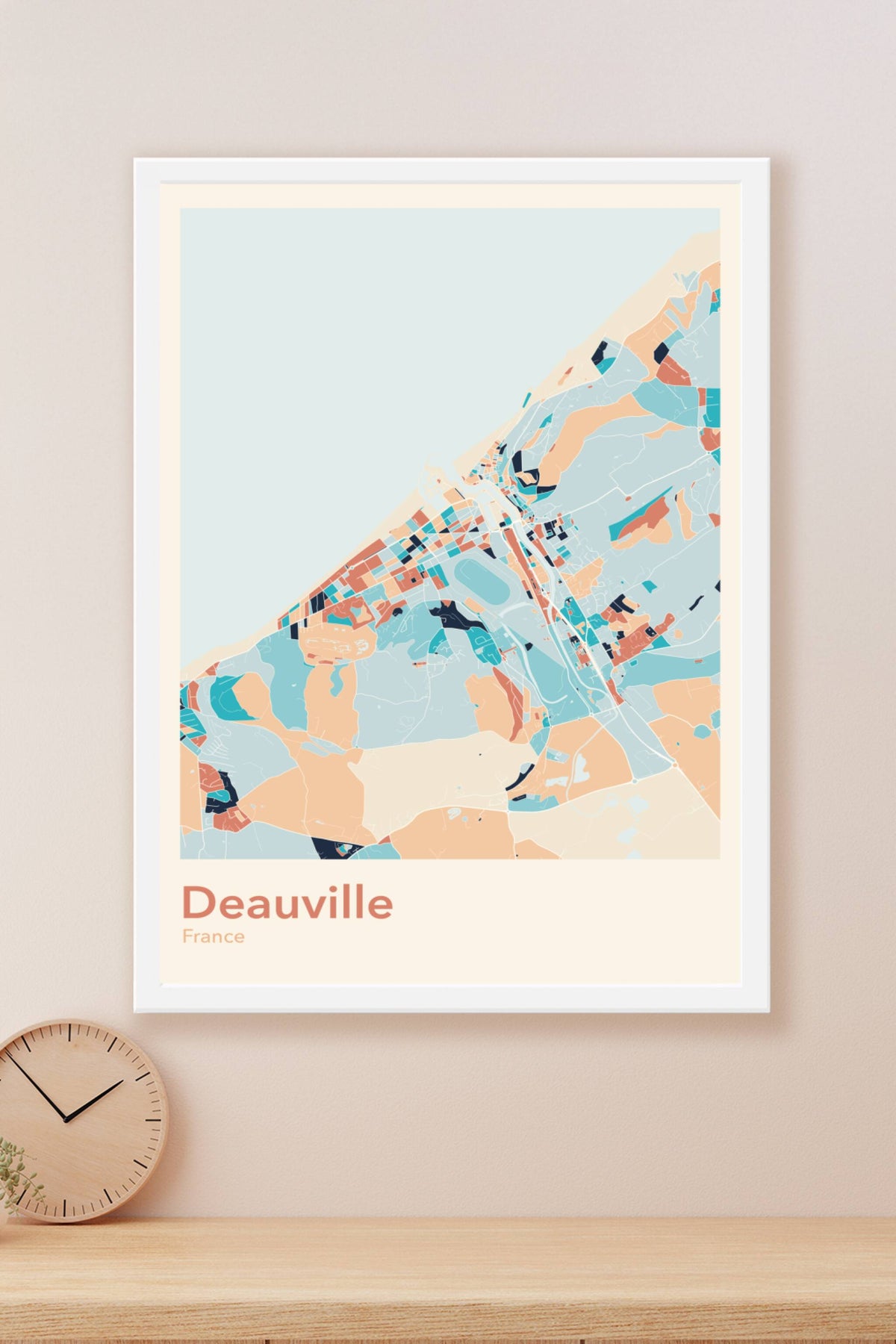 Plan de Deauville coloré - Carte personnalisée