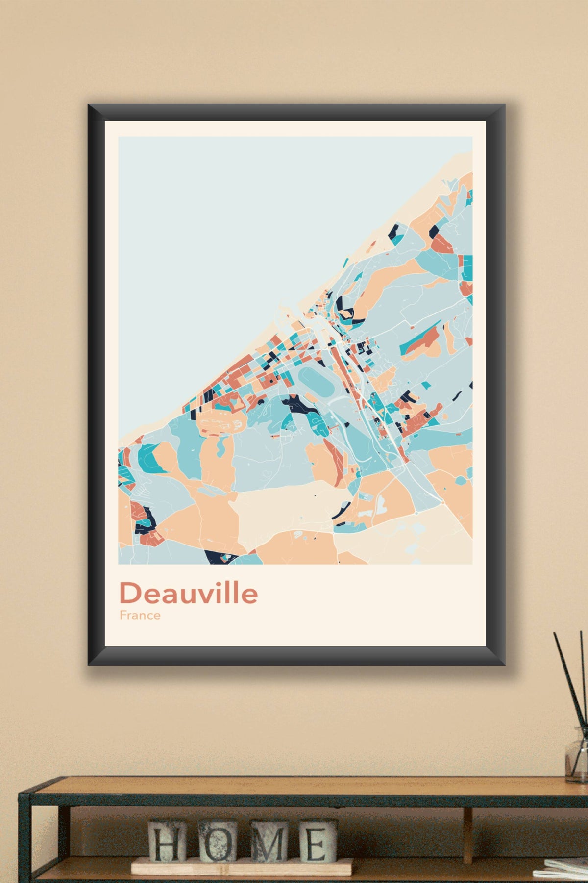 Plan de Deauville coloré - Carte personnalisée