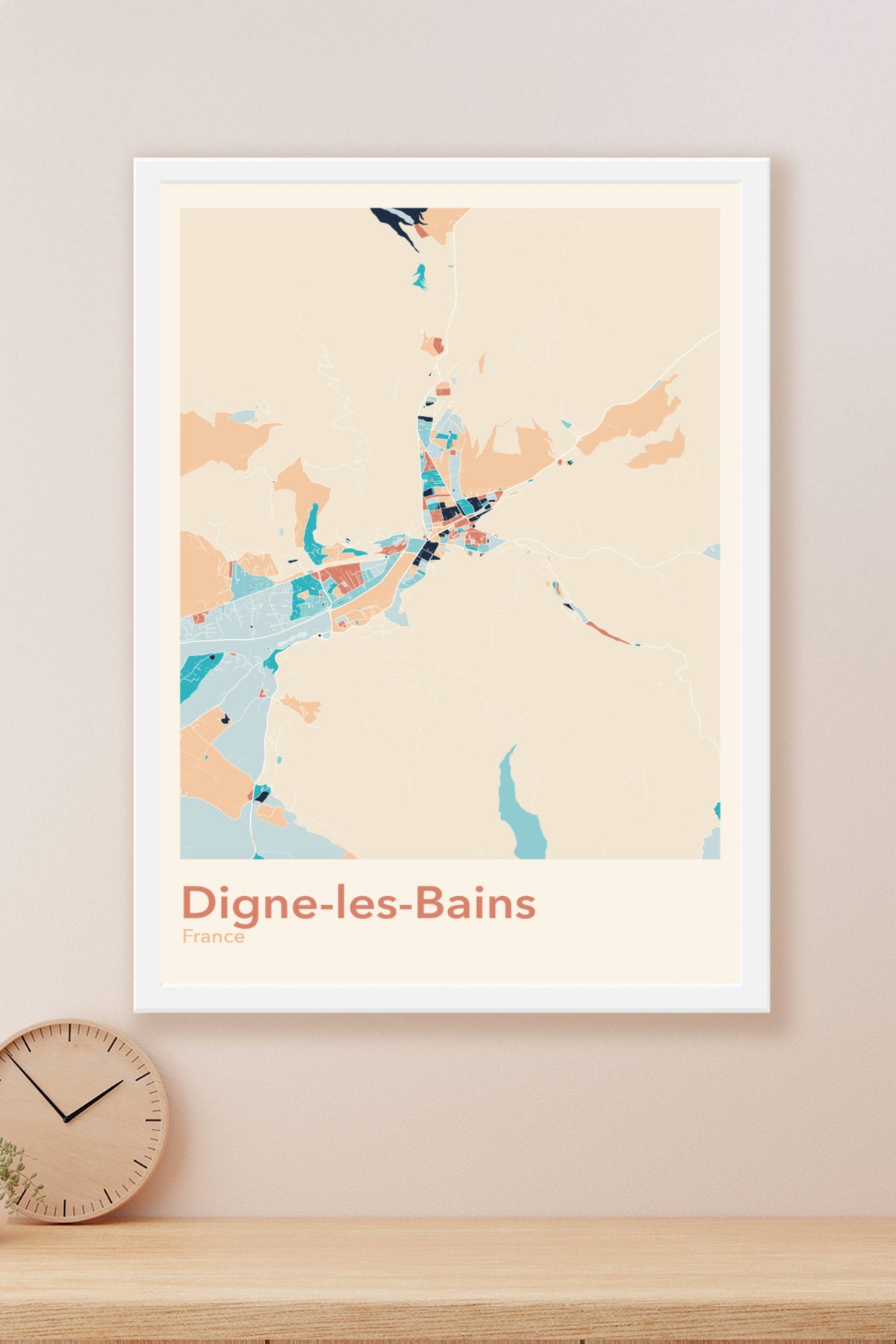 Plan de Digne-les-Bains coloré - Carte personnalisée