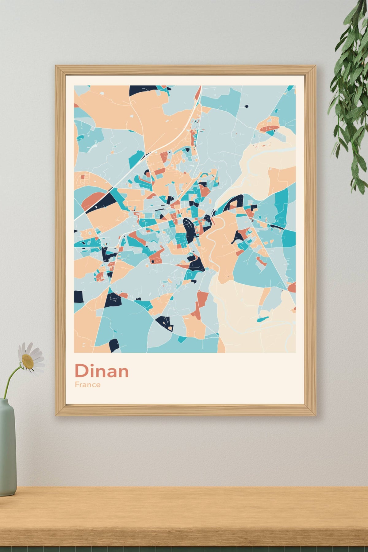 Plan de Dinan coloré - Carte personnalisée