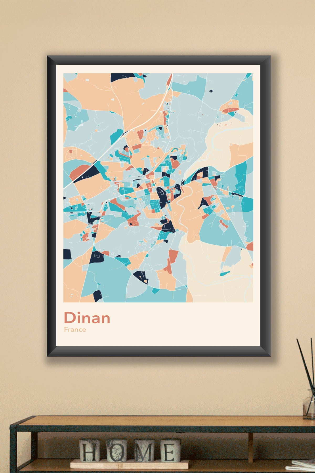 Plan de Dinan coloré - Carte personnalisée