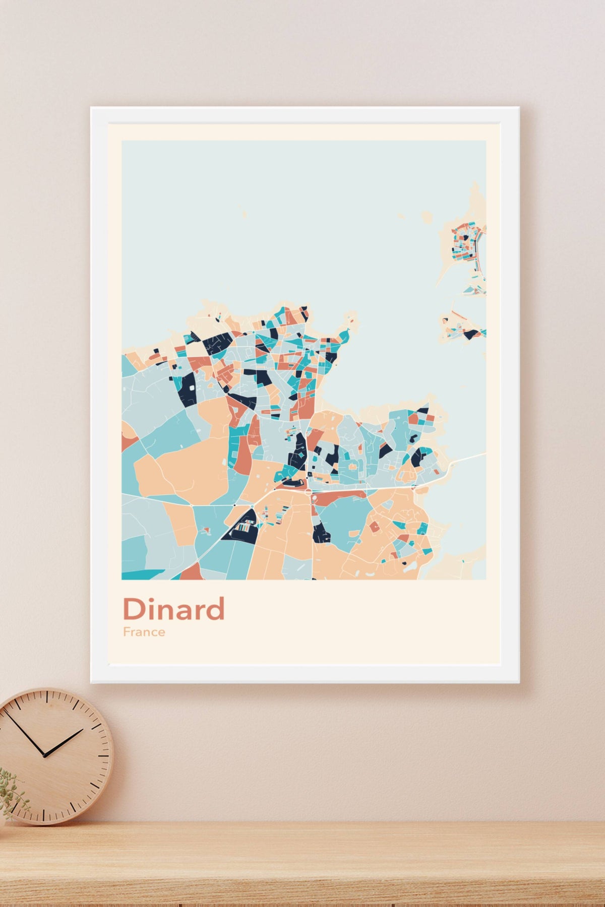 Plan de Dinard coloré - Carte personnalisée