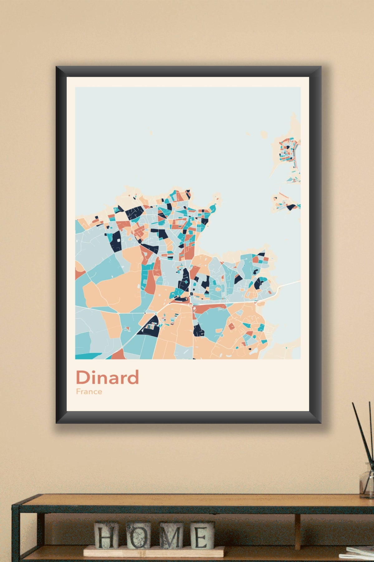 Plan de Dinard coloré - Carte personnalisée