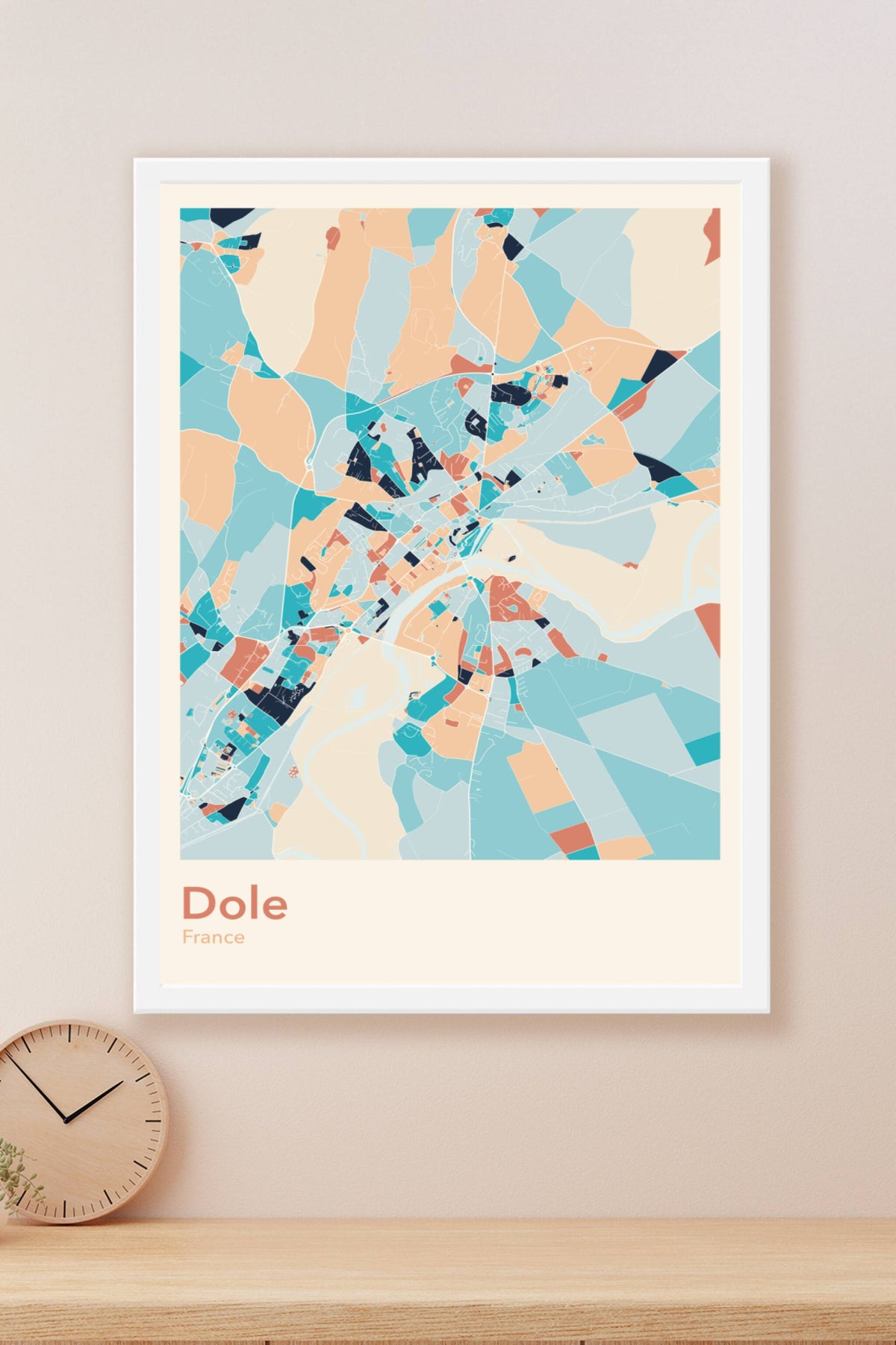 Plan de Dole coloré - Carte personnalisée