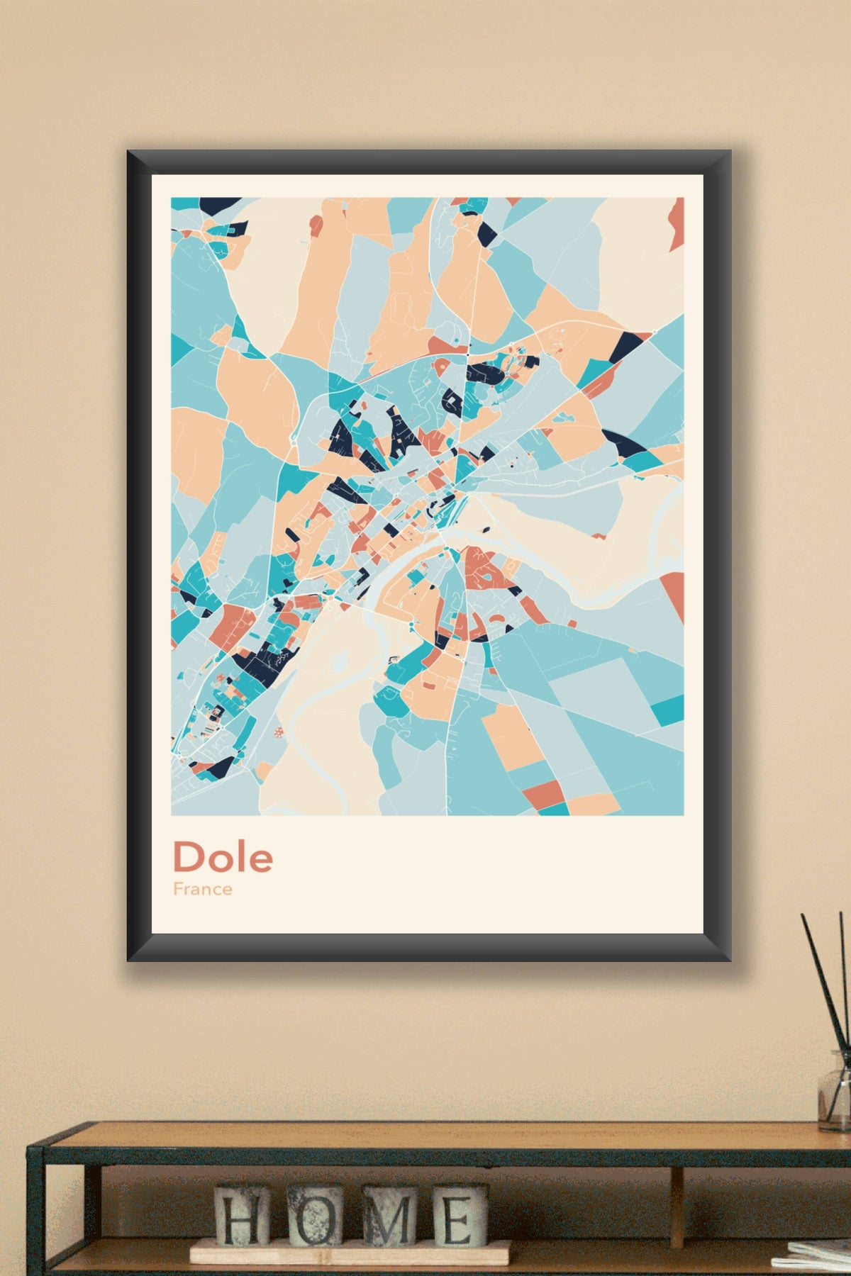 Plan de Dole coloré - Carte personnalisée