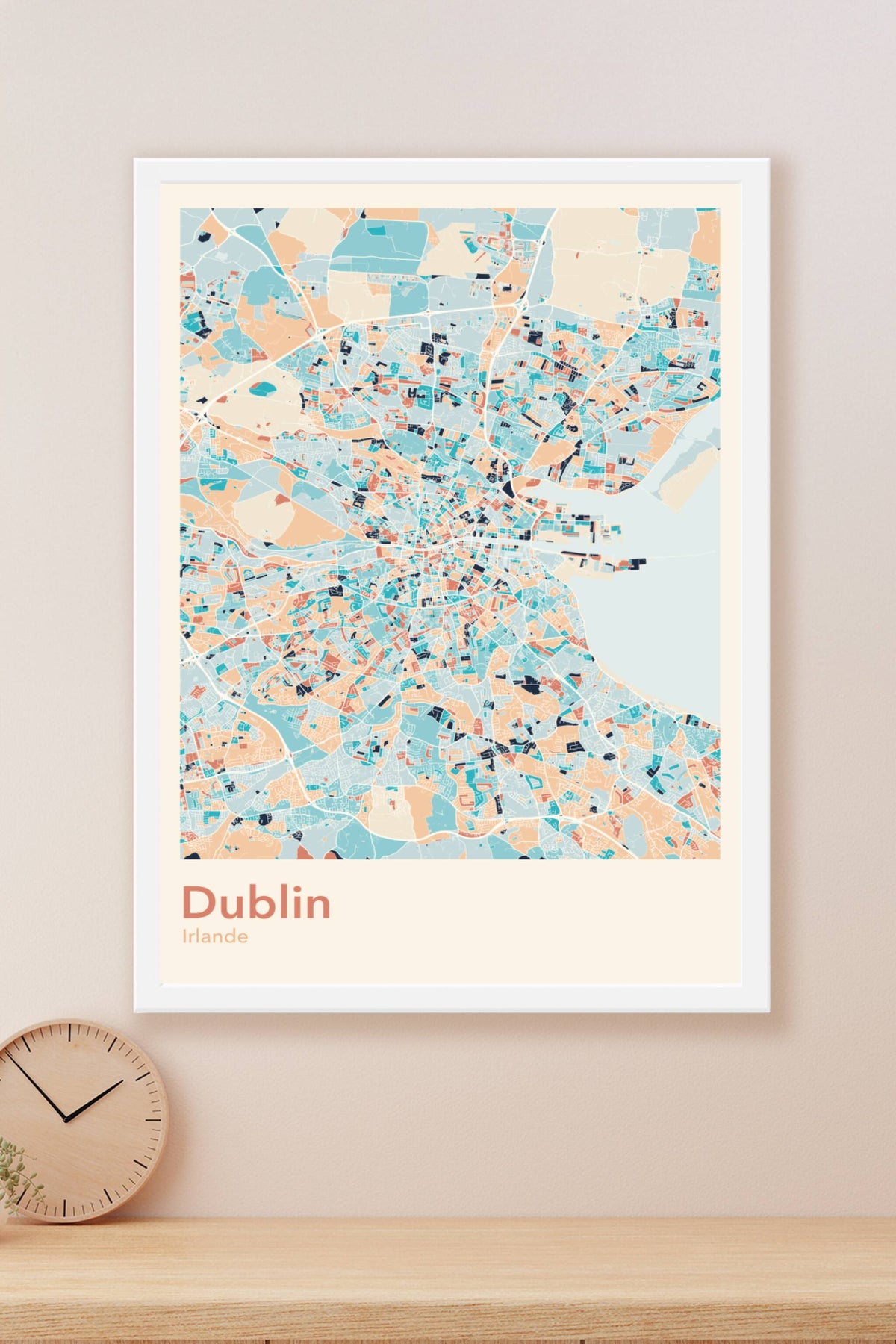 Plan de Dublin coloré - Carte personnalisée