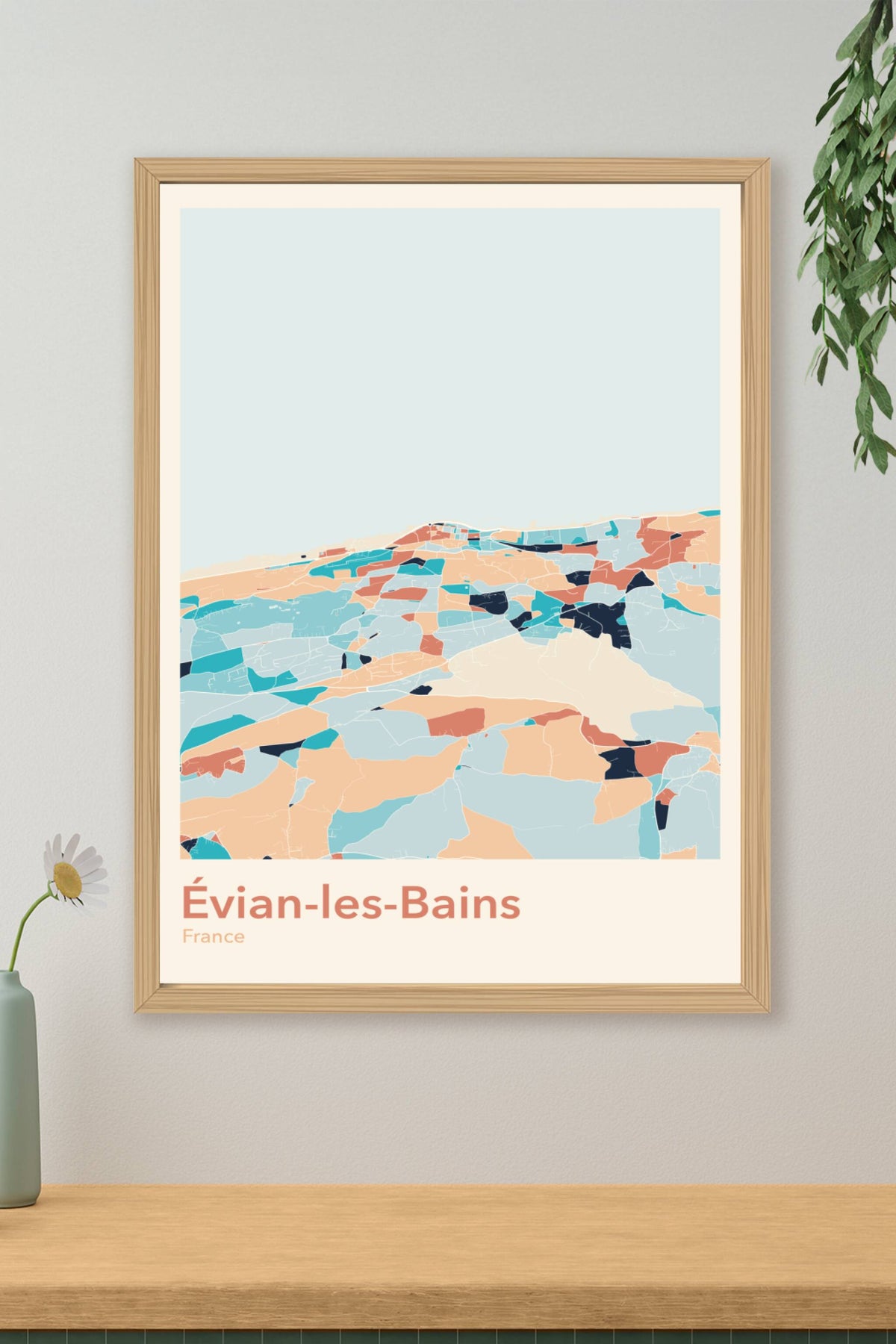 Plan d'Évian-les-Bains coloré - Carte personnalisée