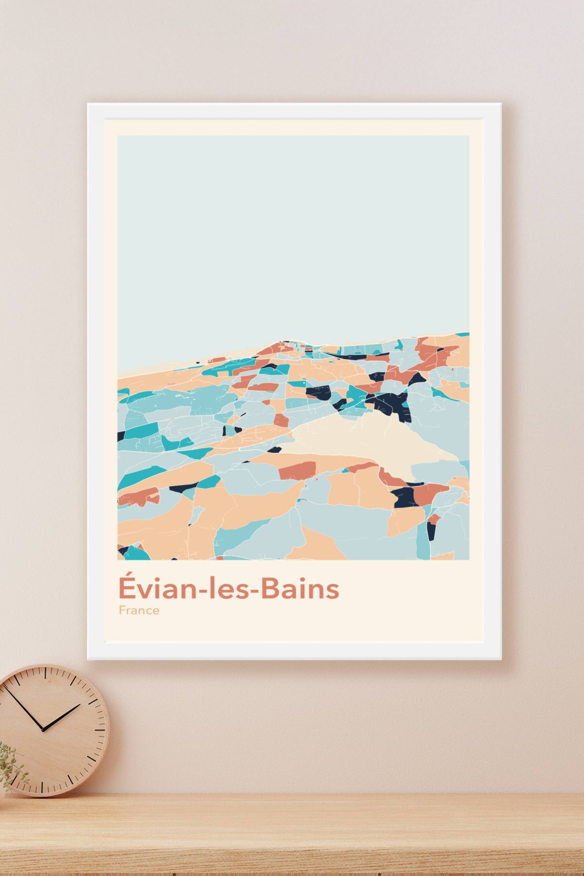 Plan d'Évian-les-Bains coloré - Carte personnalisée