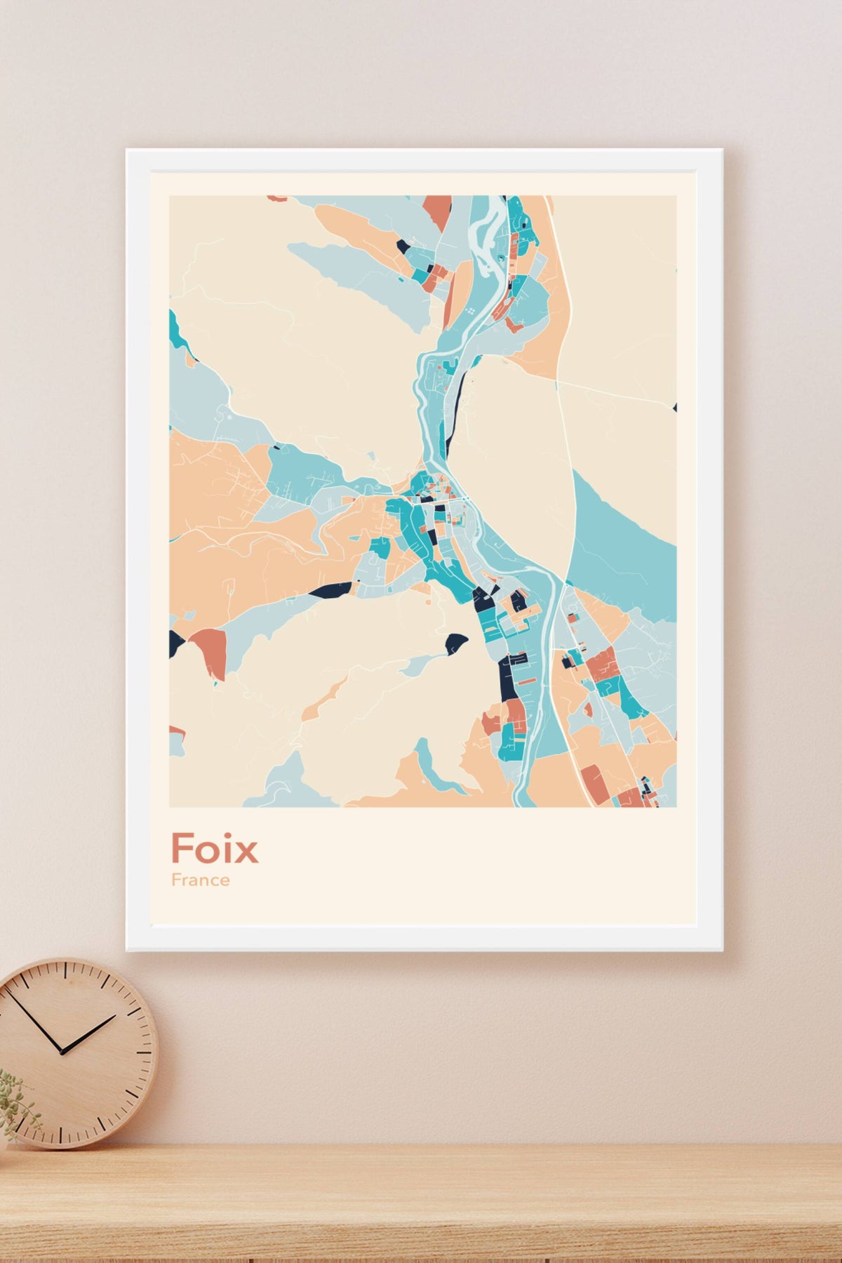 Plan de Foix coloré - Carte personnalisée