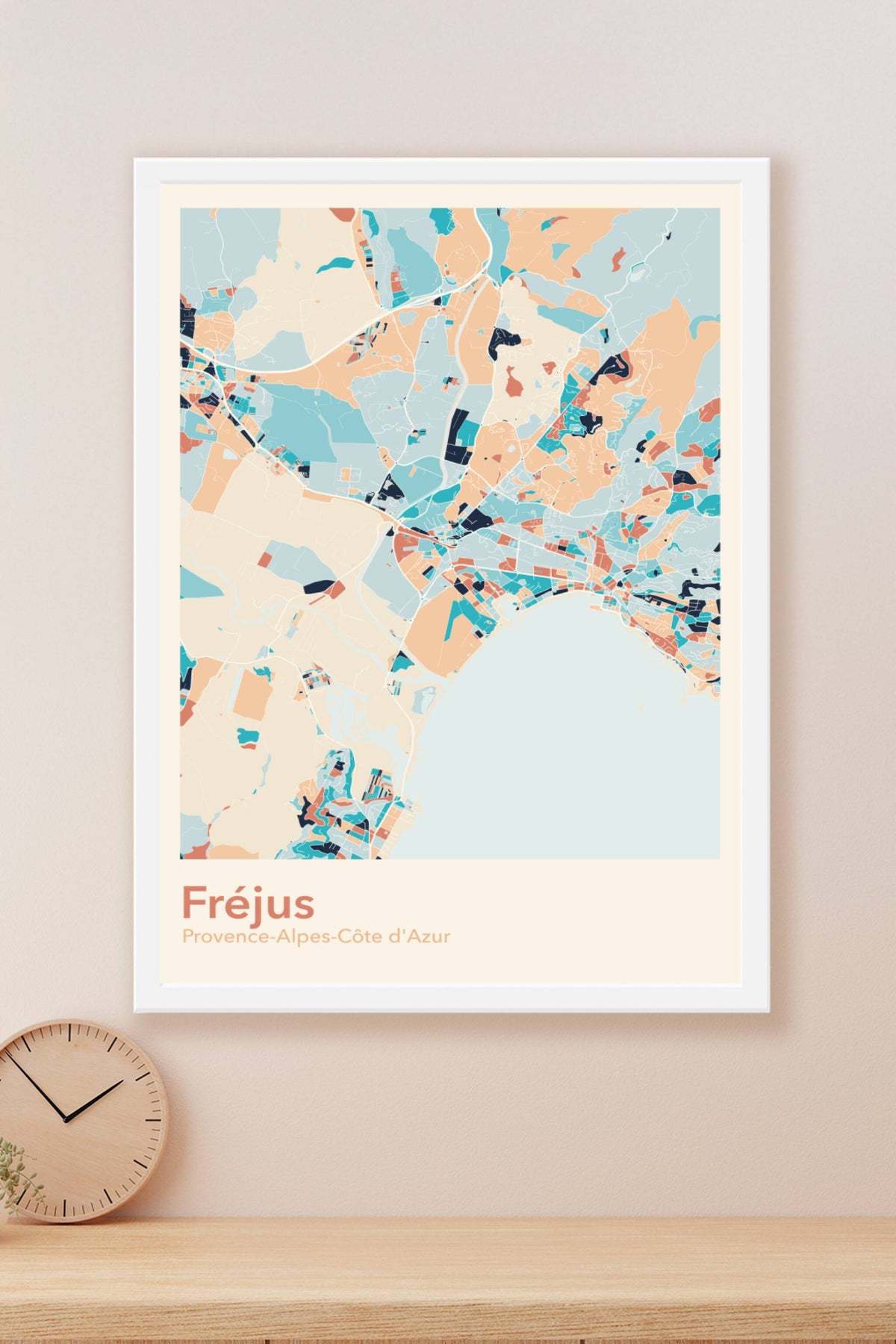 Plan de Fréjus coloré - Carte personnalisée