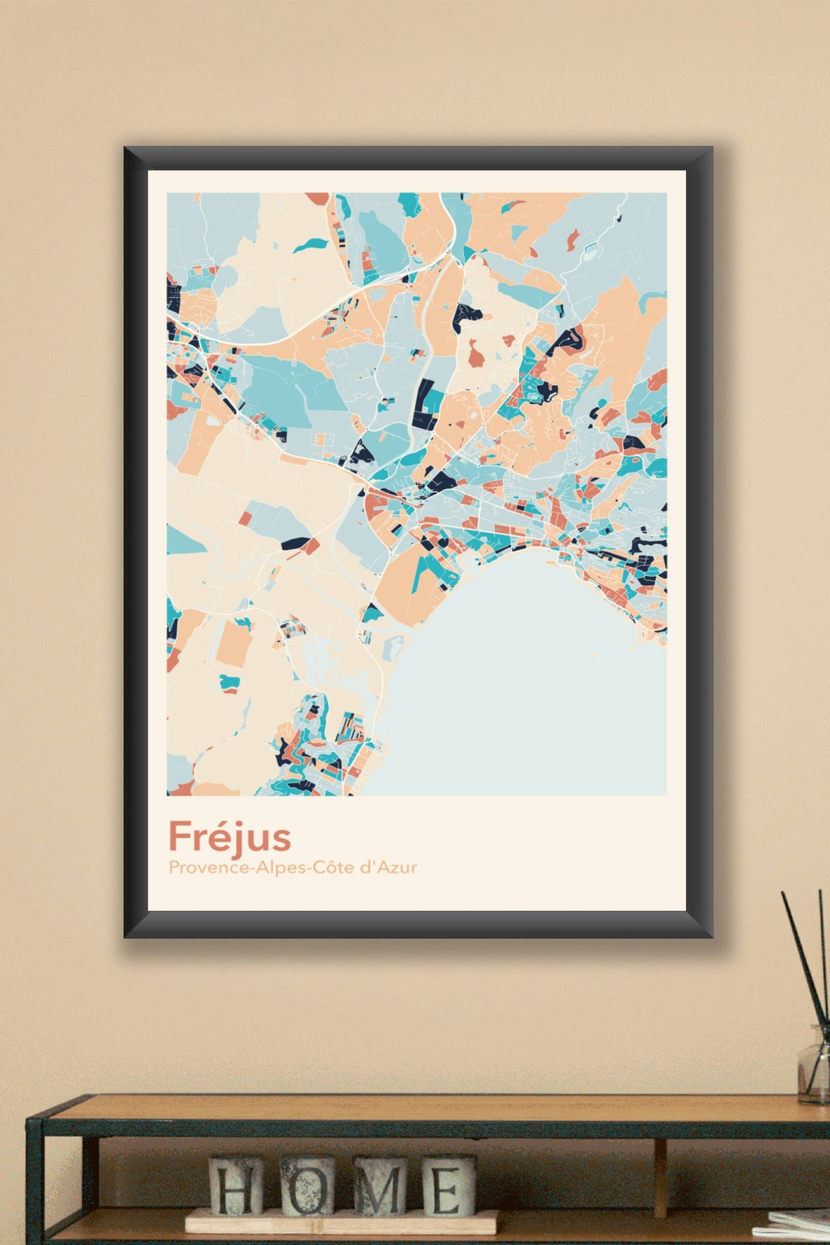 Plan de Fréjus coloré - Carte personnalisée