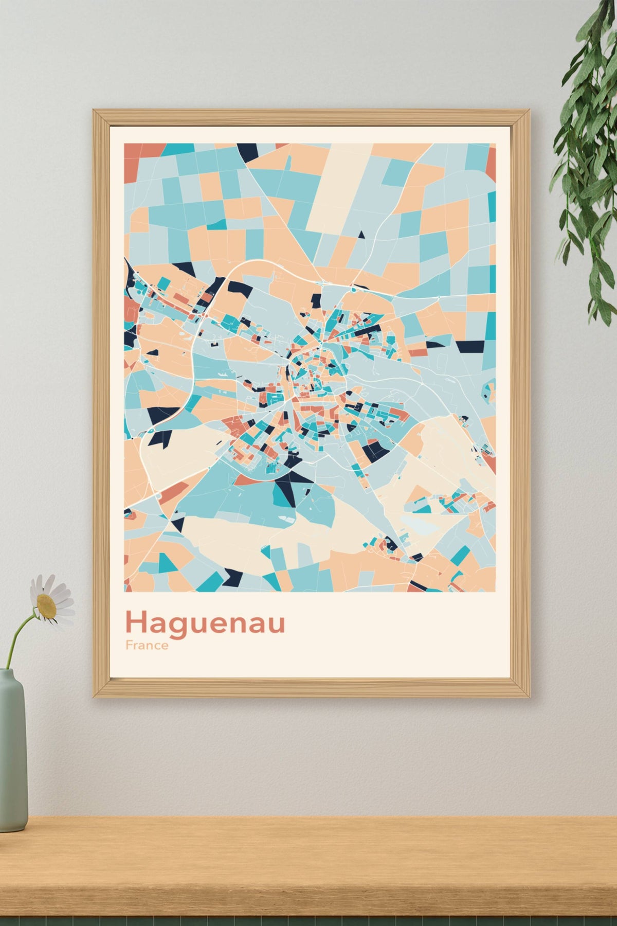 Plan d'Haguenau coloré - Carte personnalisée