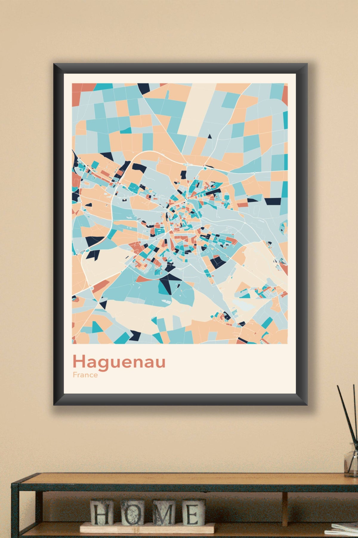 Plan d'Haguenau coloré - Carte personnalisée