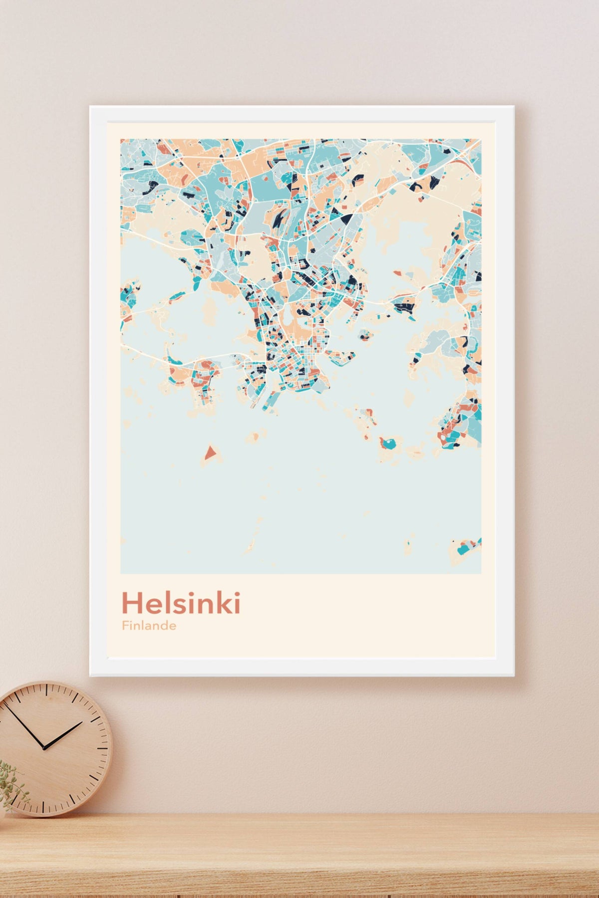 Plan d'Helsinki coloré - Carte personnalisée