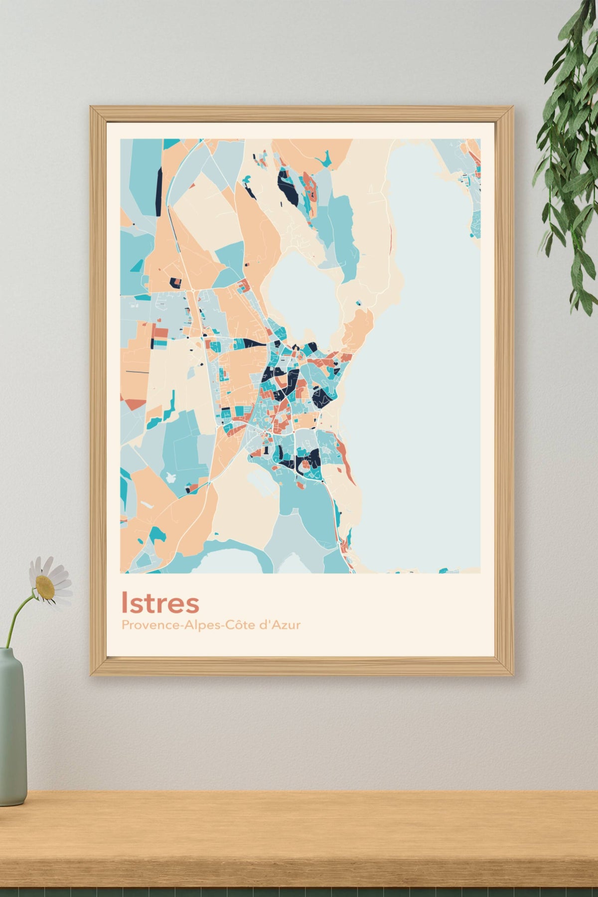 Plan d'Istres coloré - Carte personnalisée