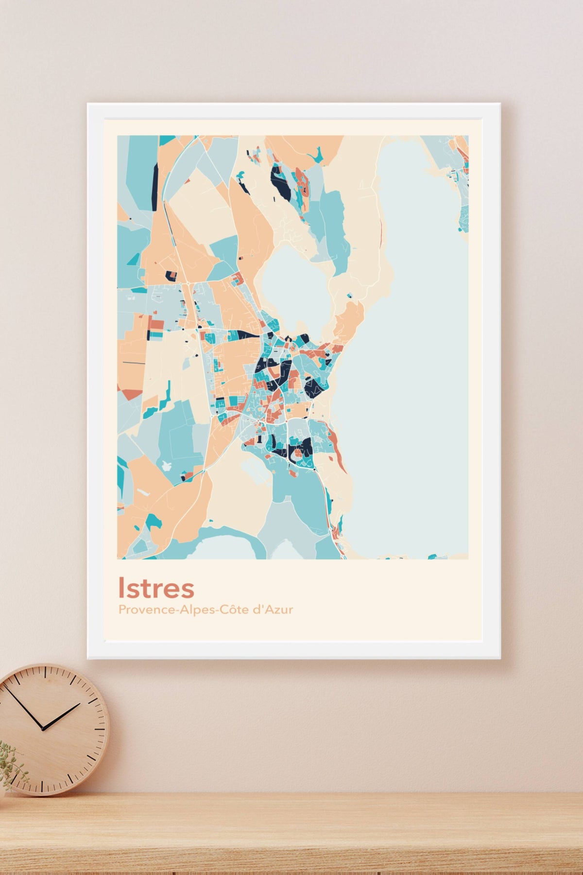 Plan d'Istres coloré - Carte personnalisée