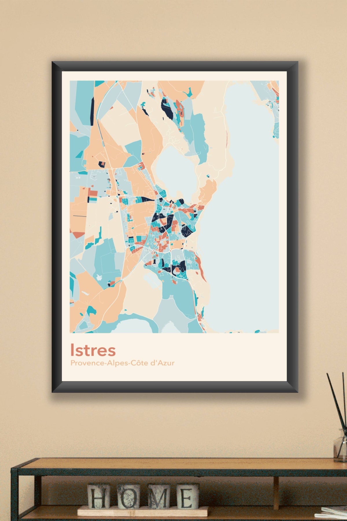 Plan d'Istres coloré - Carte personnalisée