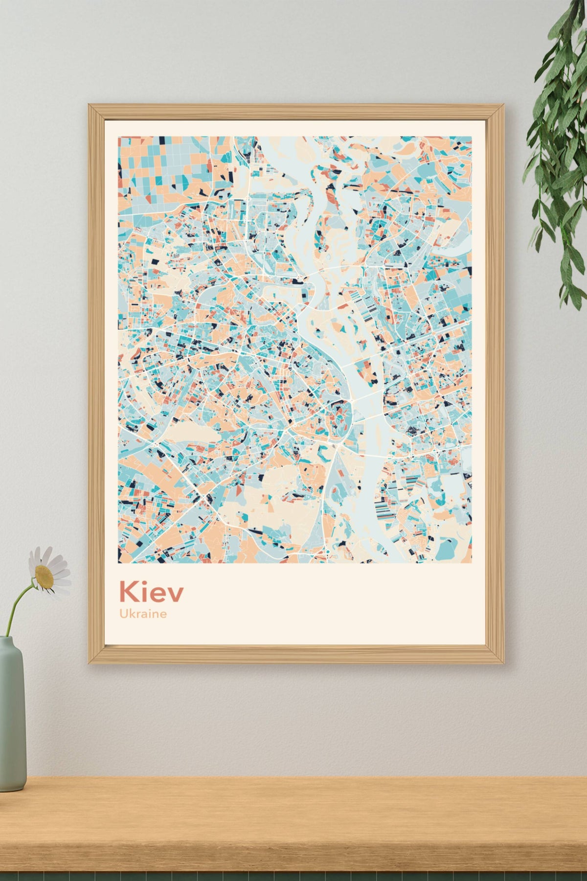 Plan de Kiev coloré - Carte personnalisée