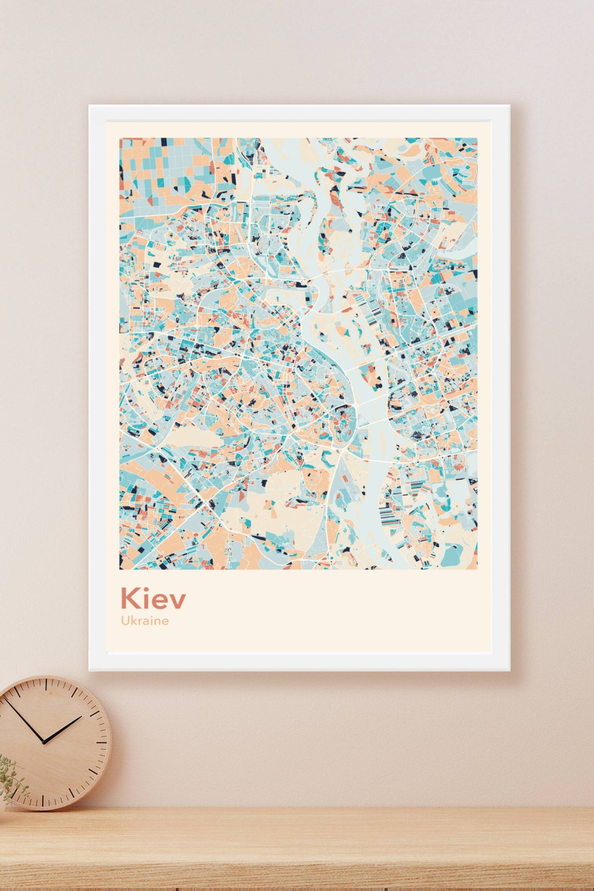 Plan de Kiev coloré - Carte personnalisée
