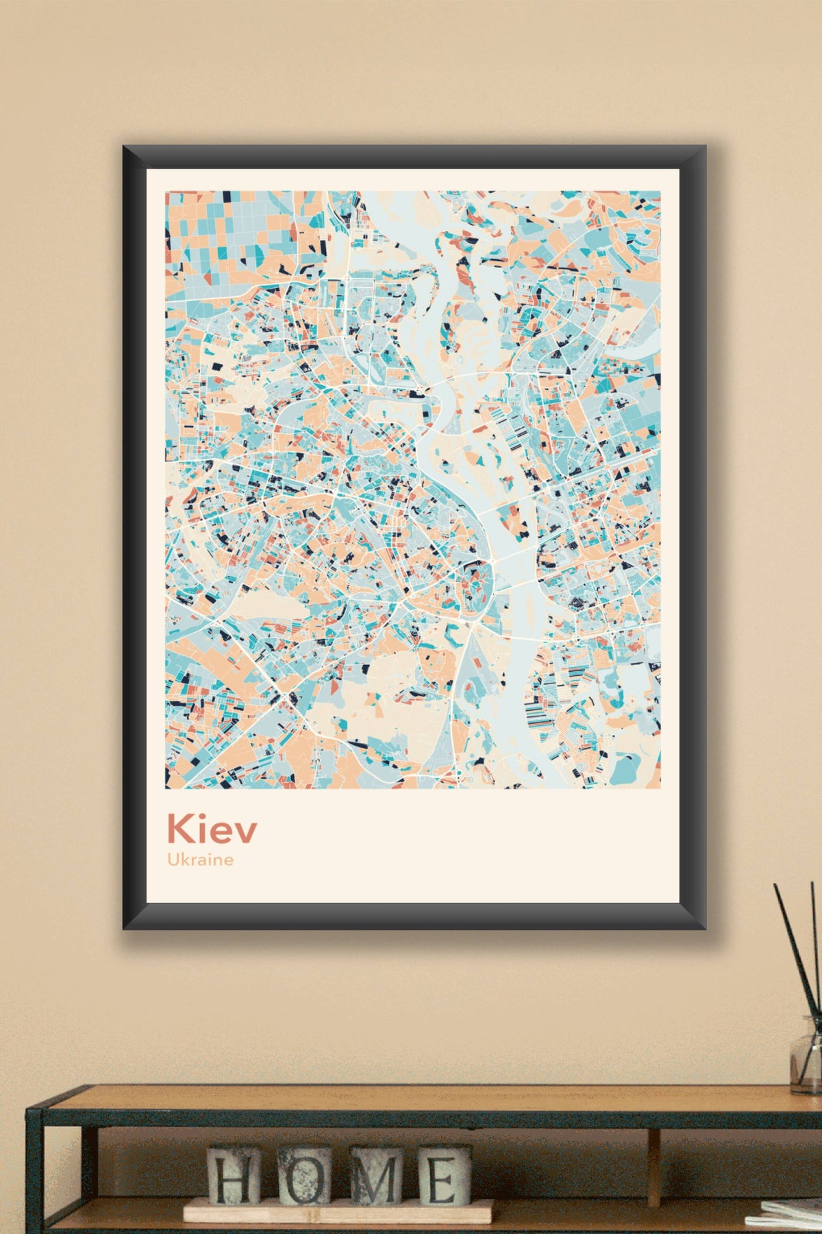 Plan de Kiev coloré - Carte personnalisée