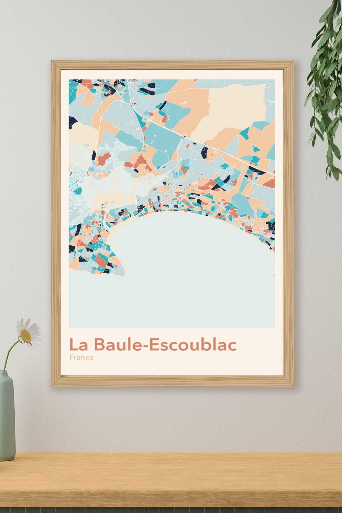 Plan de La Baule-Escoublac coloré - Carte personnalisée