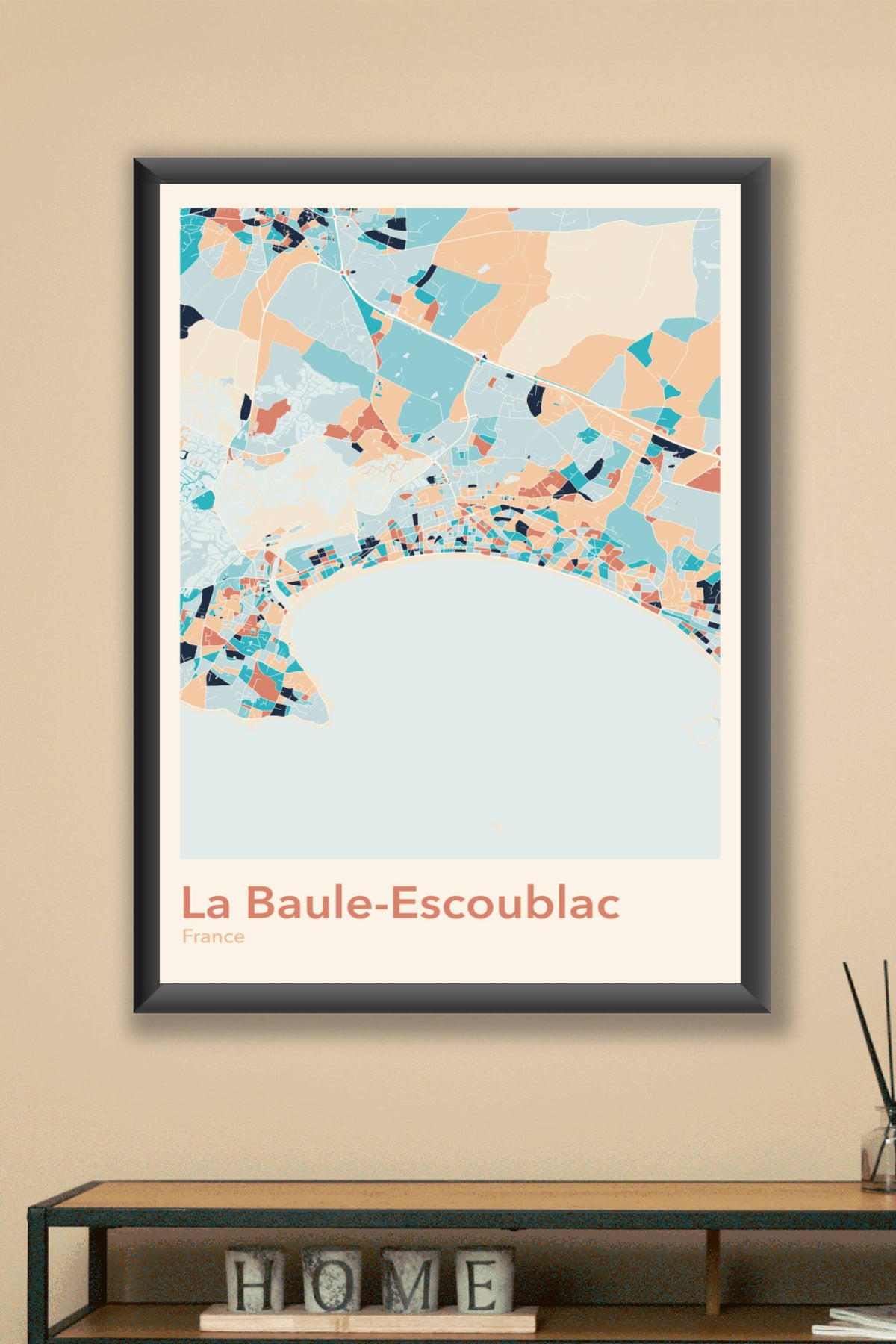 Plan de La Baule-Escoublac coloré - Carte personnalisée