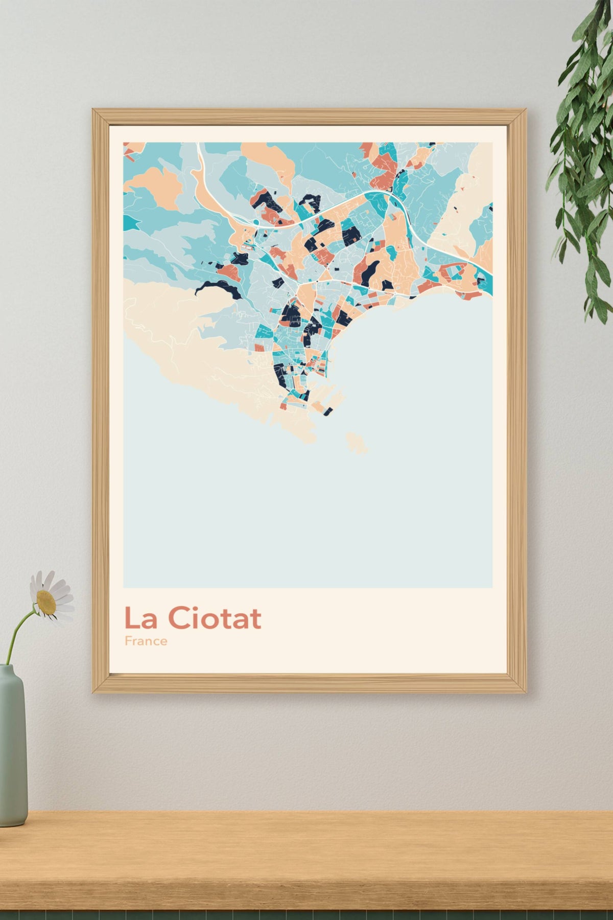 Plan de La Ciotat coloré - Carte personnalisée