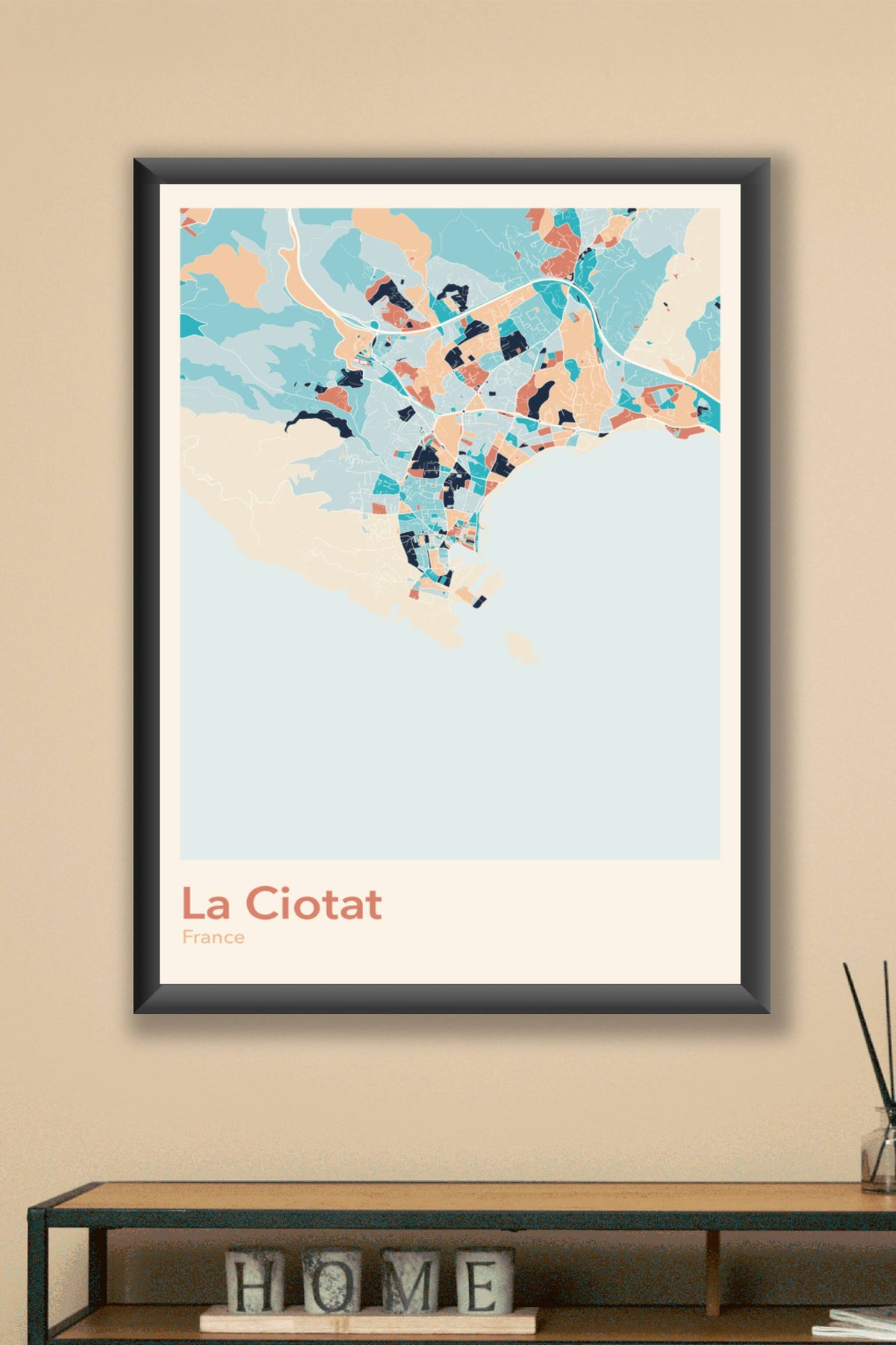 Plan de La Ciotat coloré - Carte personnalisée