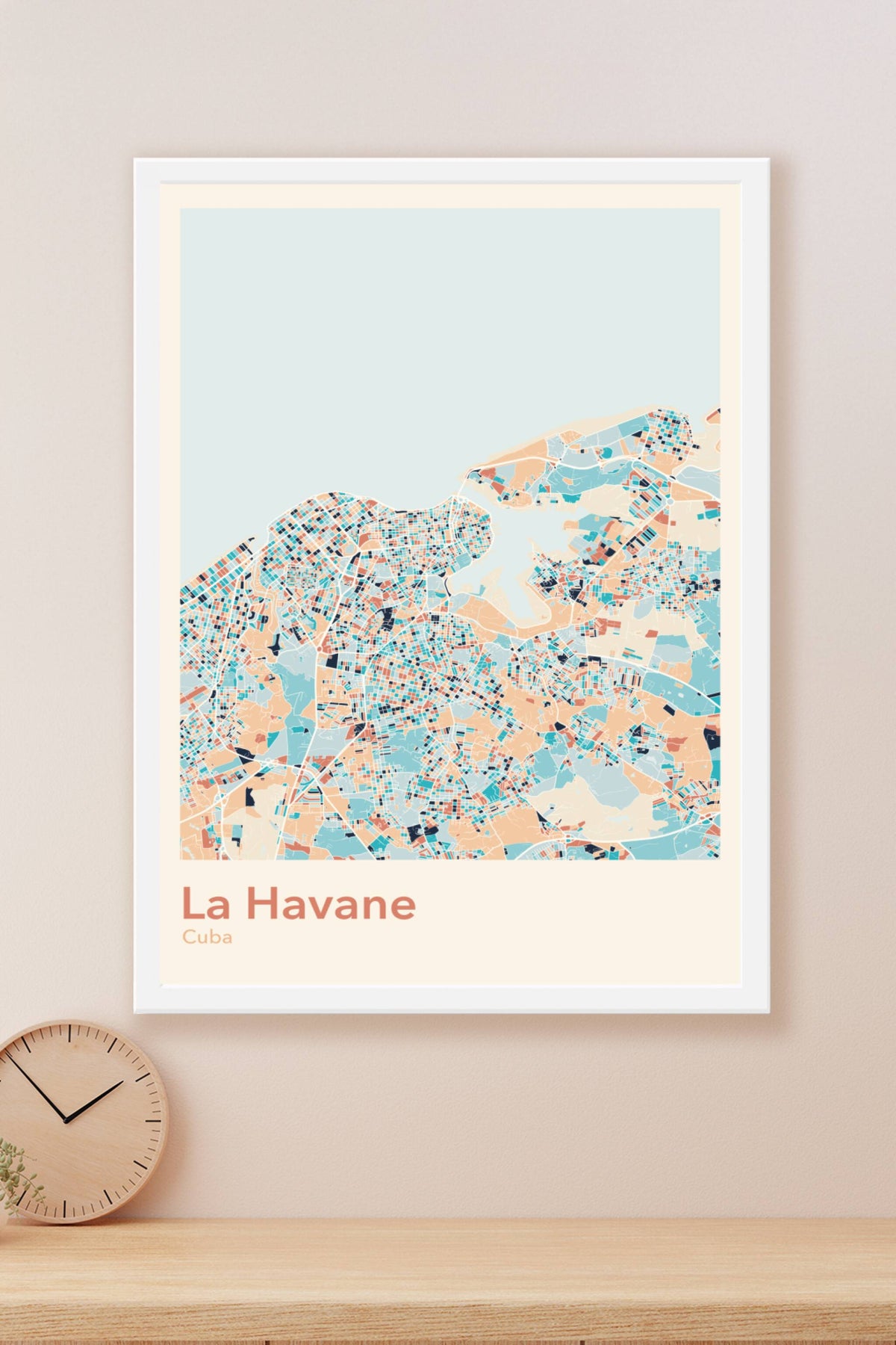 Plan de La Havane coloré - Carte personnalisée