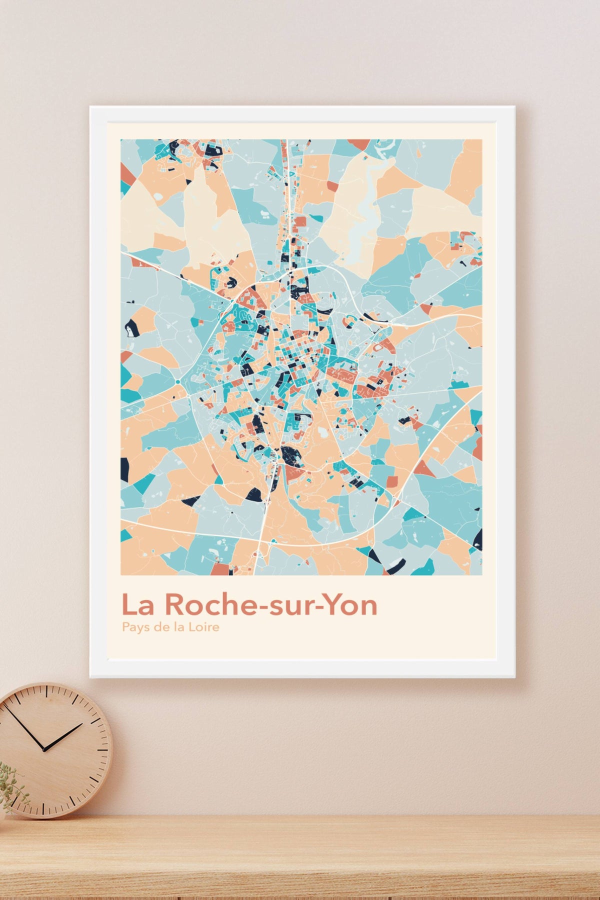 Plan de La Roche-sur-Yon coloré - Carte personnalisée