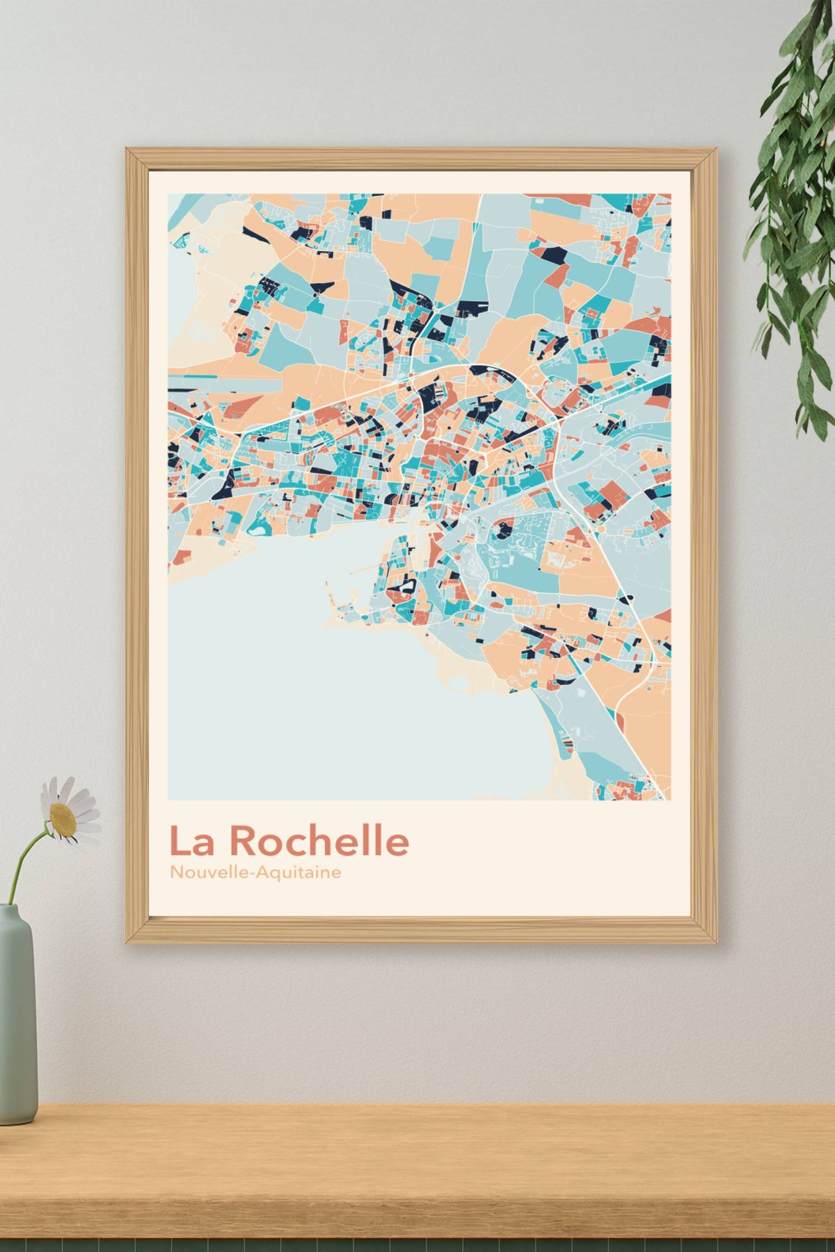 Plan de La Rochelle coloré - Carte personnalisée