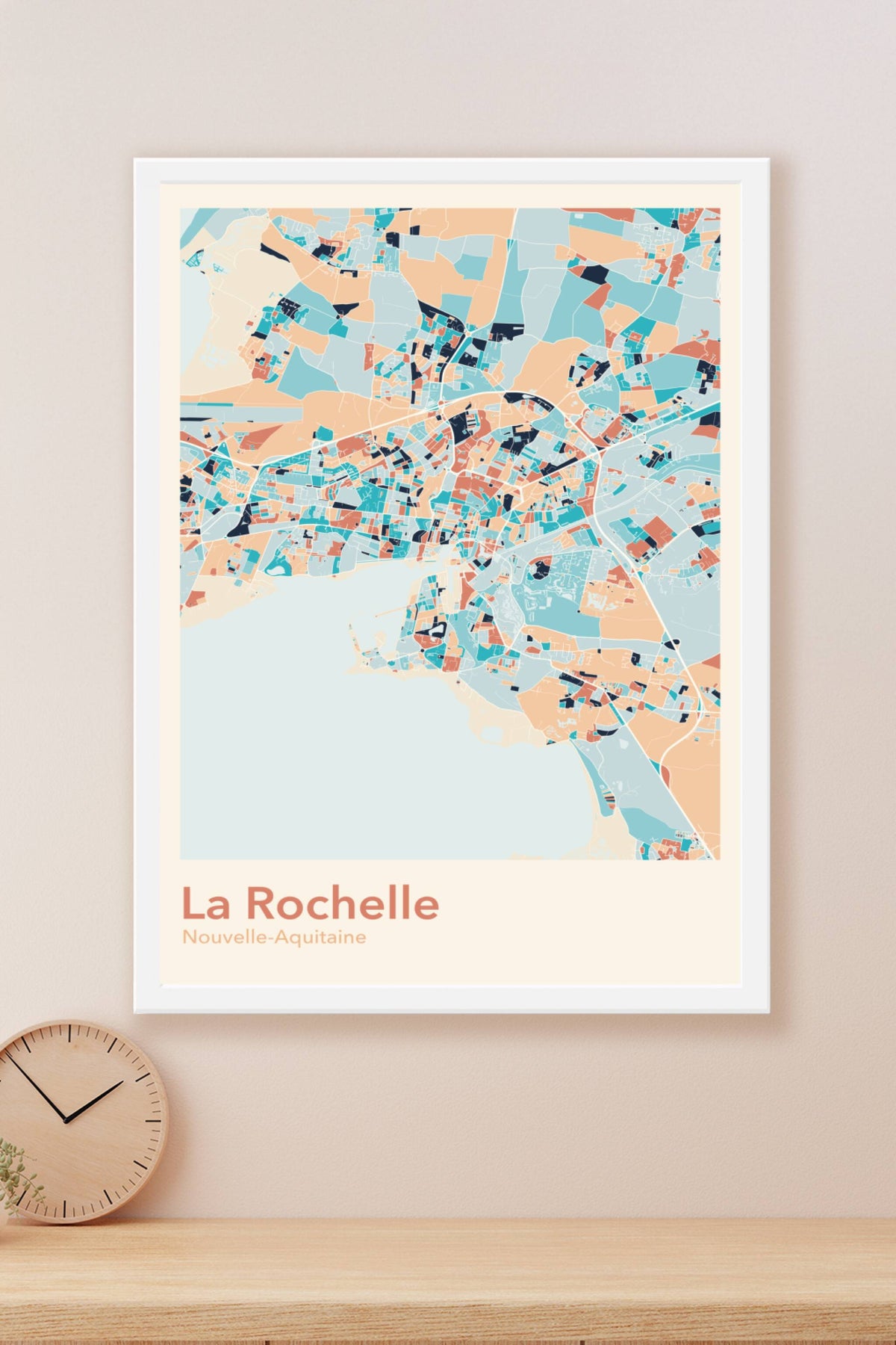 Plan de La Rochelle coloré - Carte personnalisée