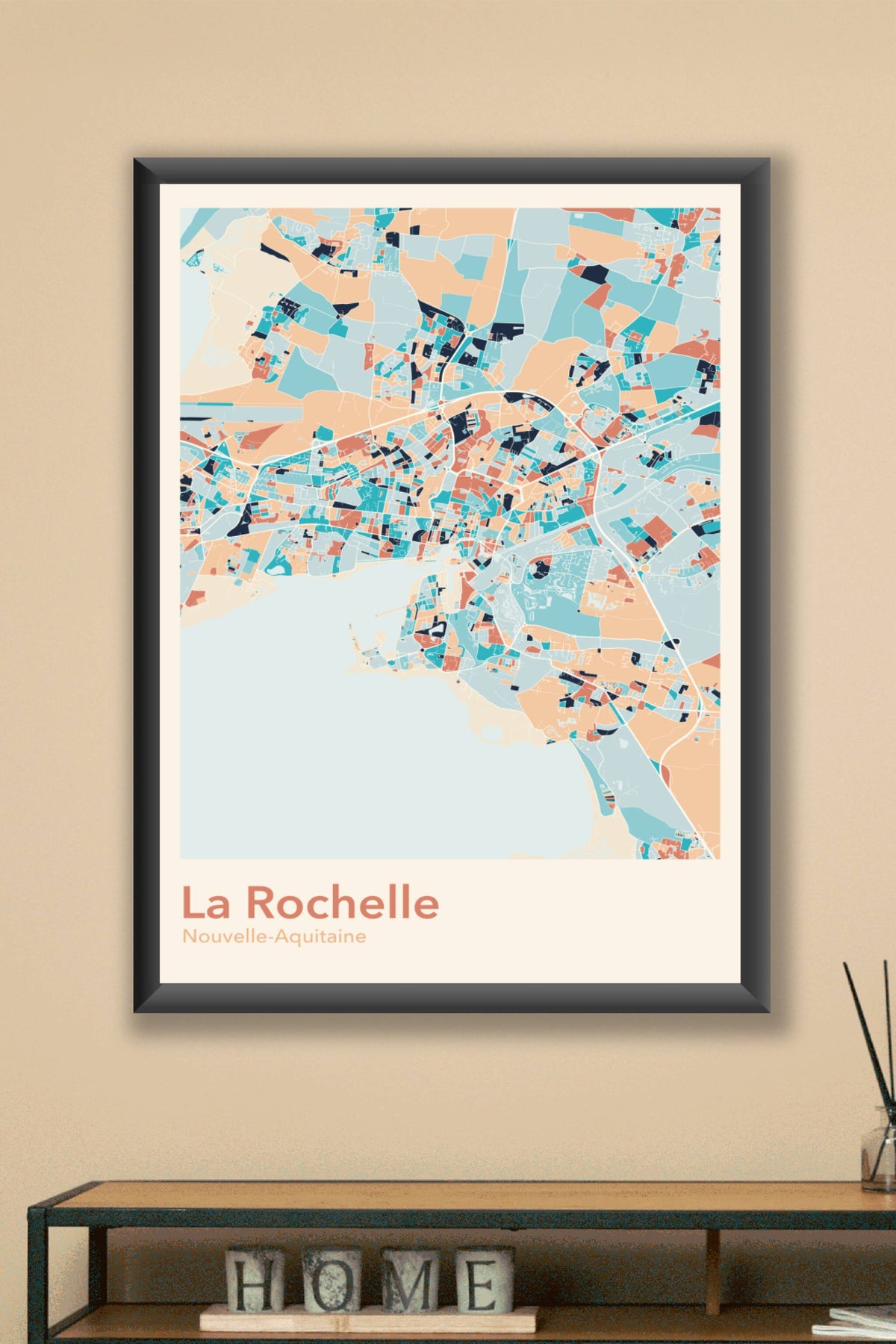 Plan de La Rochelle coloré - Carte personnalisée